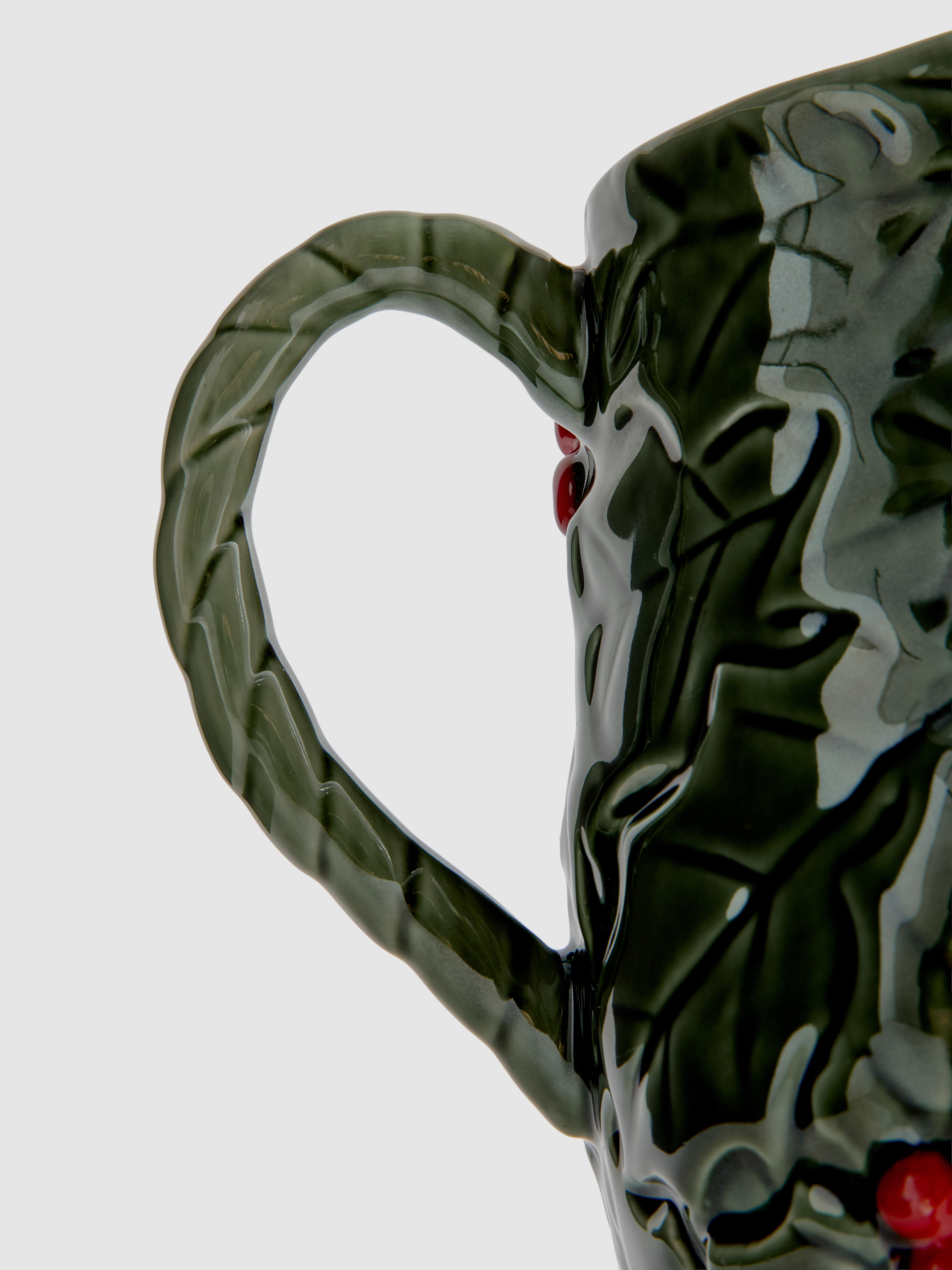 Ceramic Christmas Holly Jug