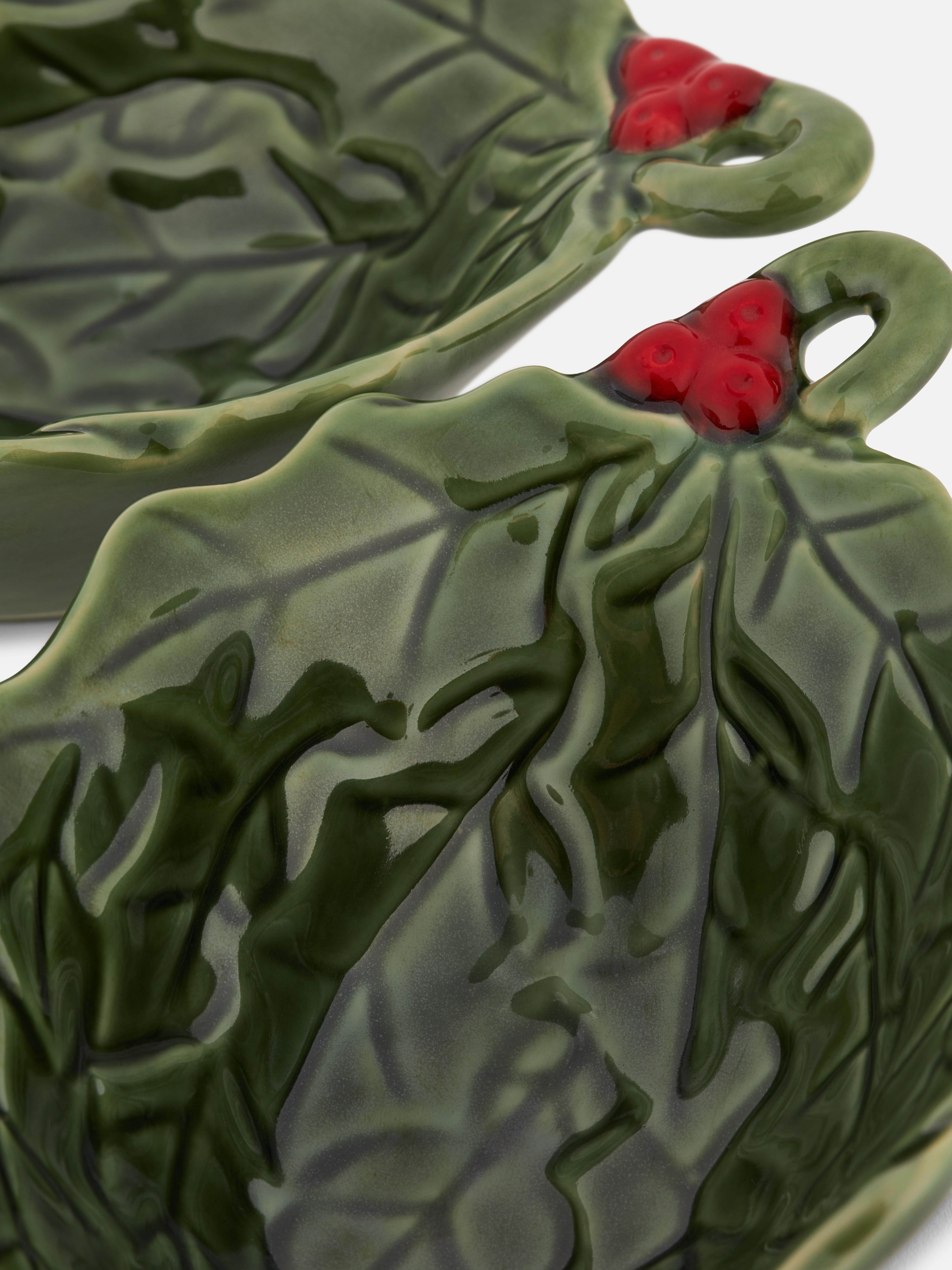 2pk Christmas Holly Pinch Bowls