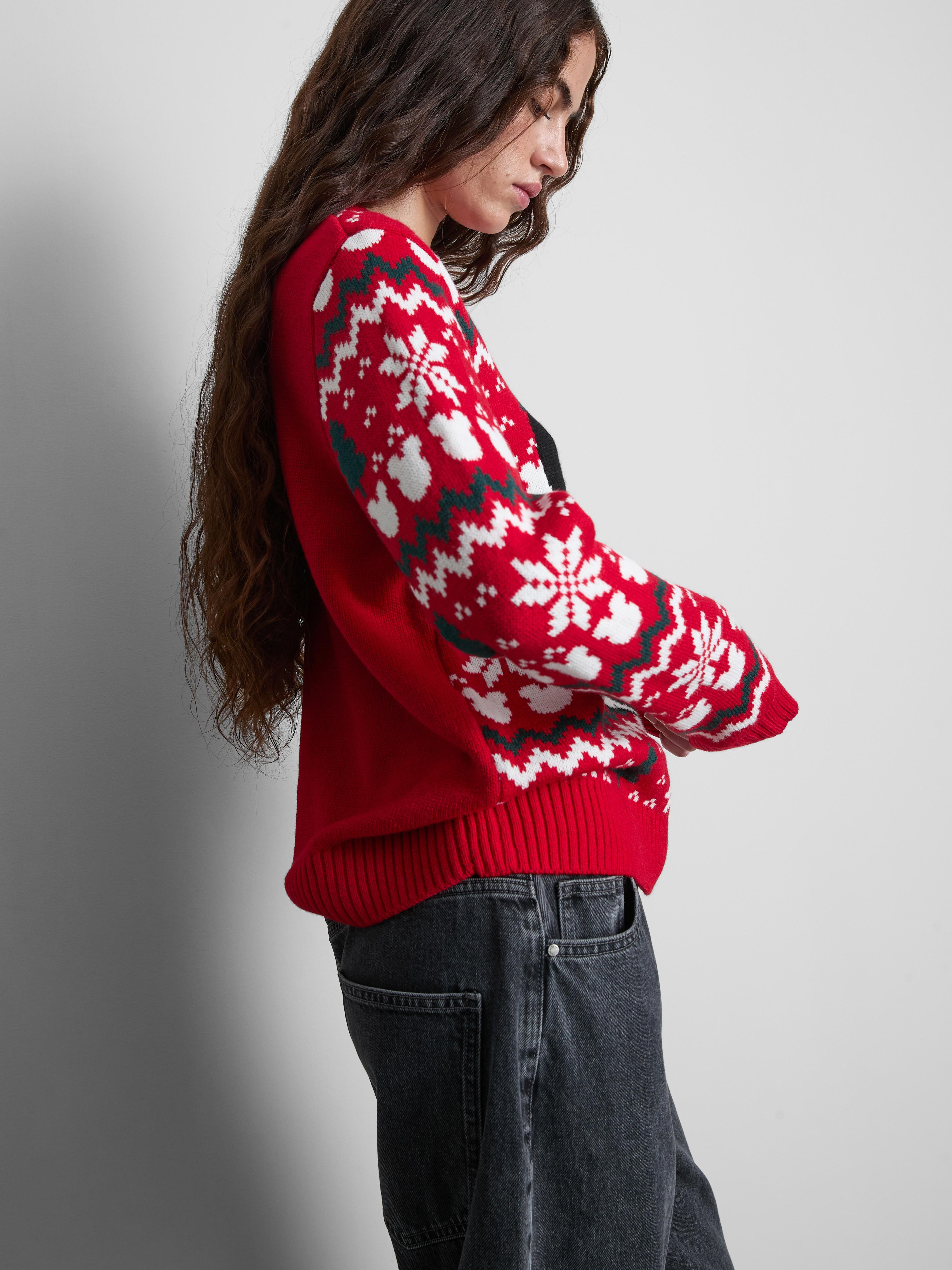 Női Disney Mickey egeres, norvég mintás pulóver a karácsonyi családi kollekcióból