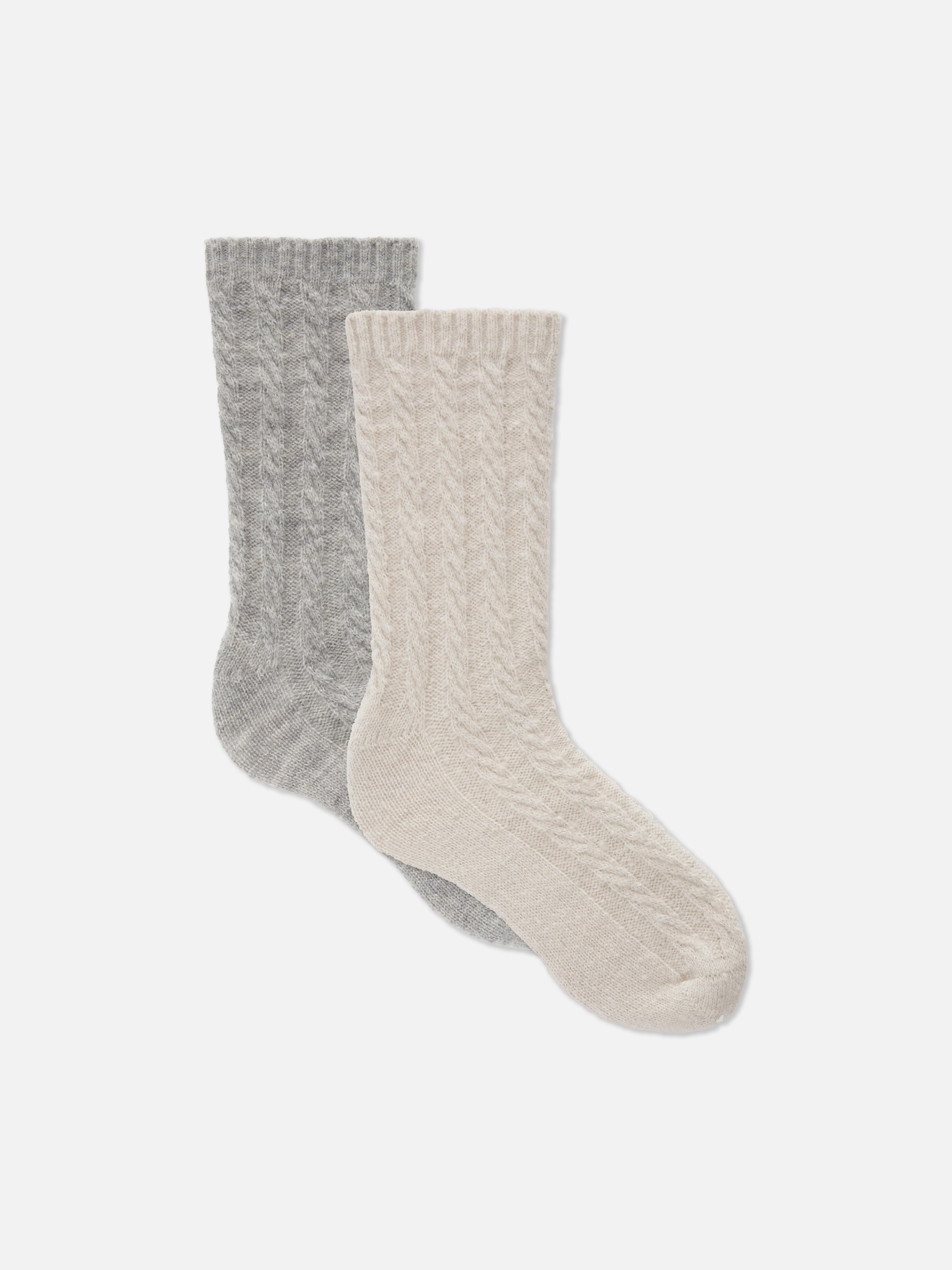 Pack de 2 pares de calcetines altos de punto