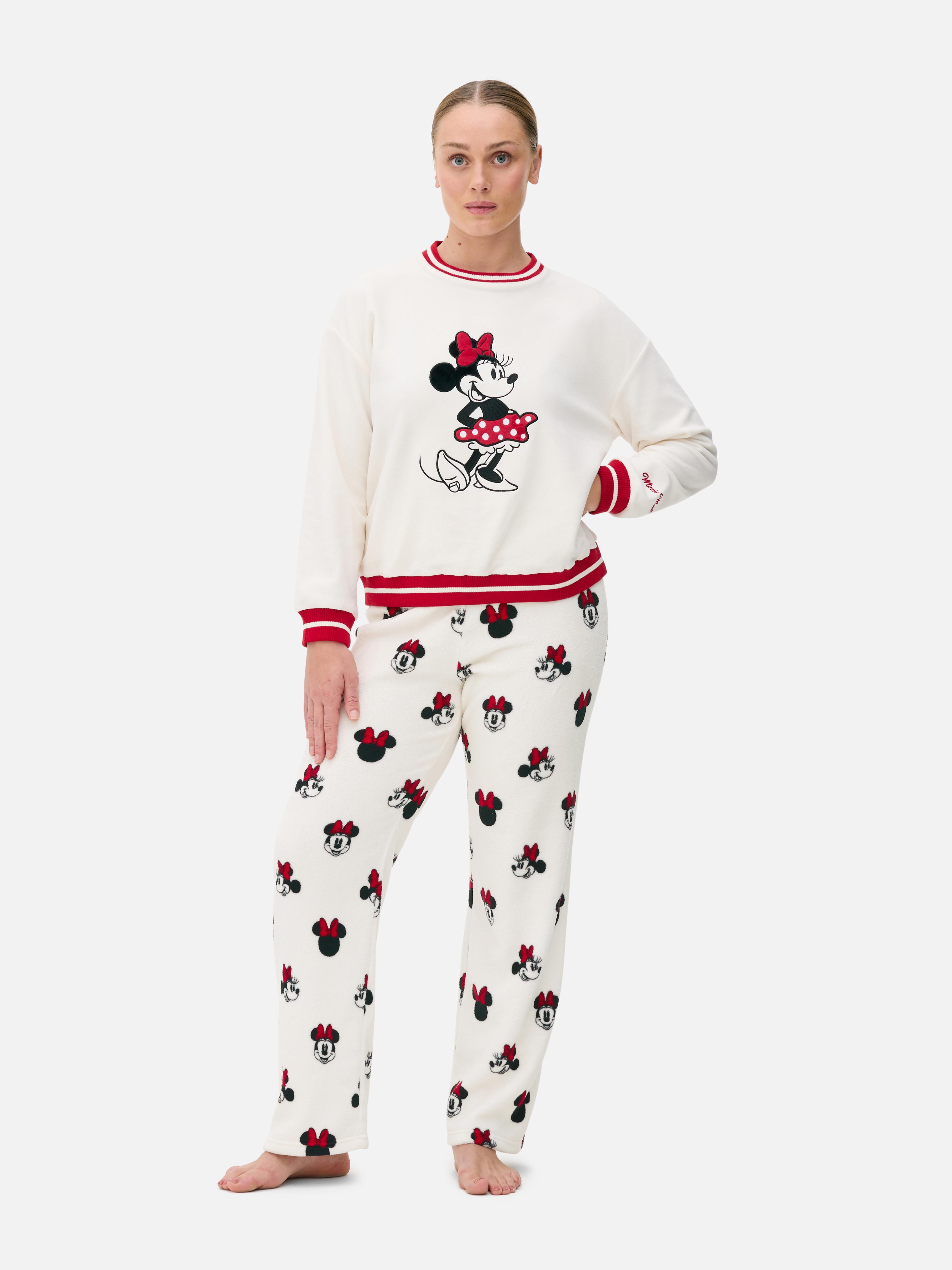 Flísové pyžamové nohavice v širokom strihu Disney Minnie Mouse