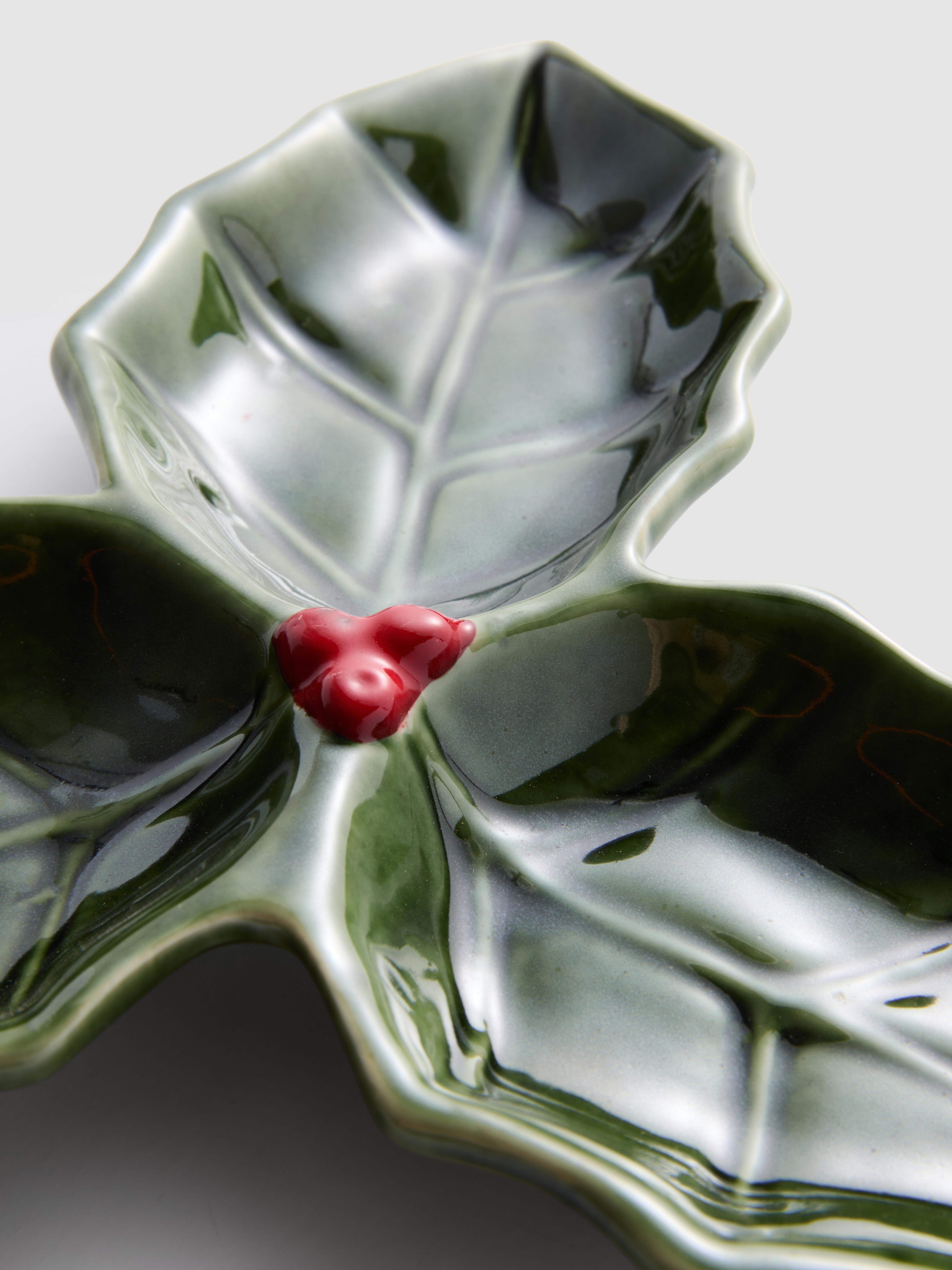 Christmas Holly Trio Plate