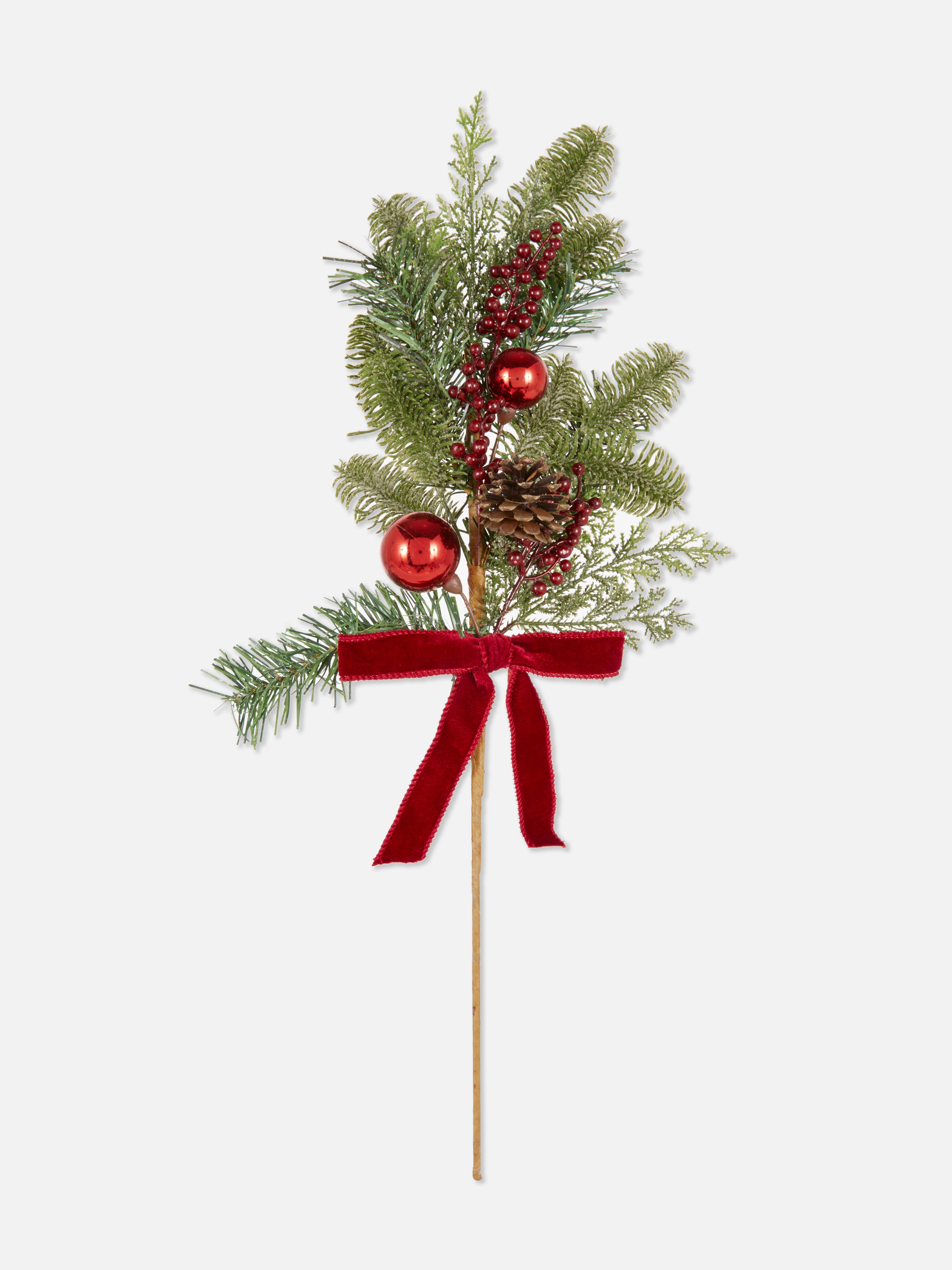 Faux Single Stem Pine Ornament
