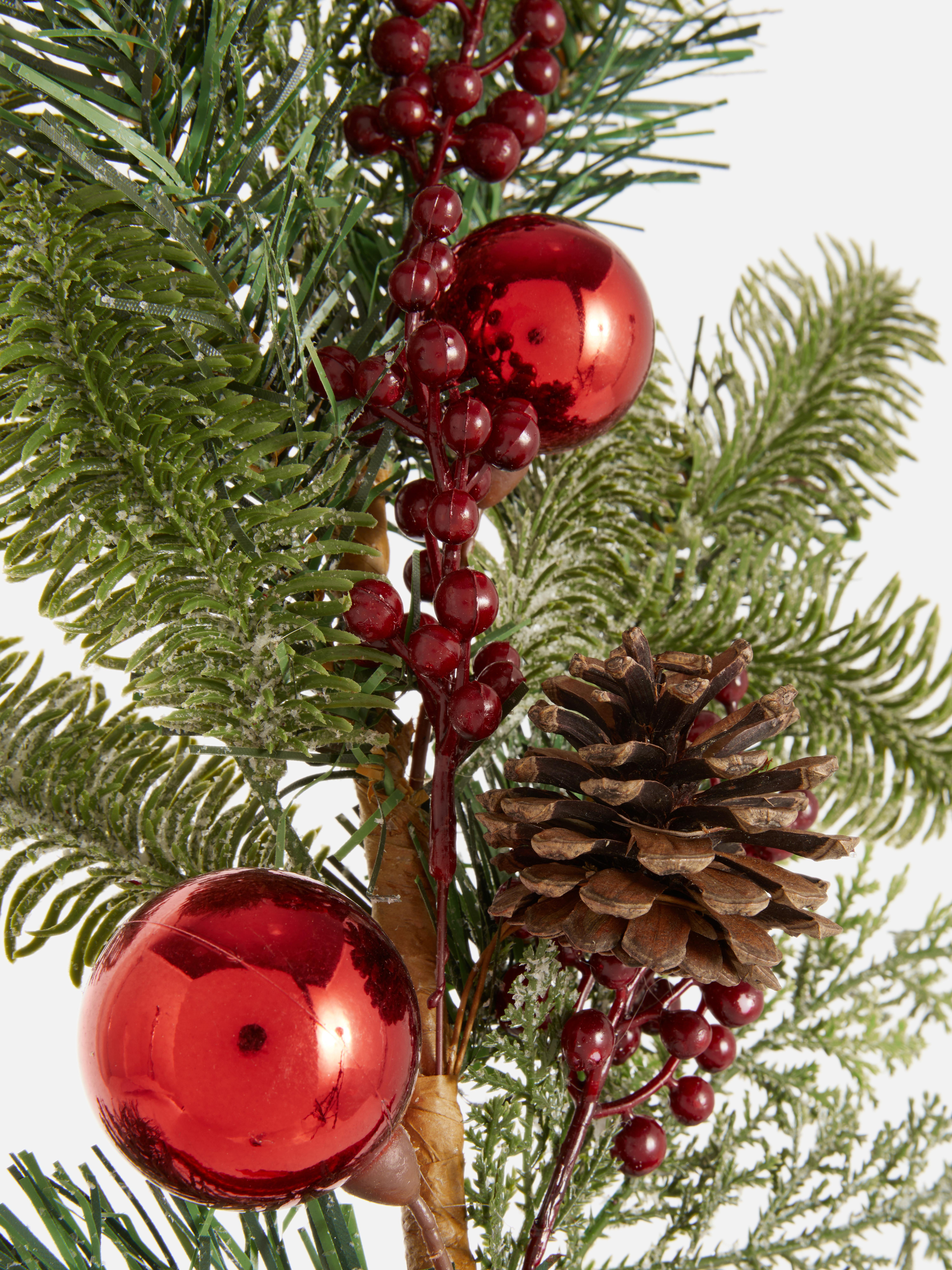 Faux Single Stem Pine Ornament