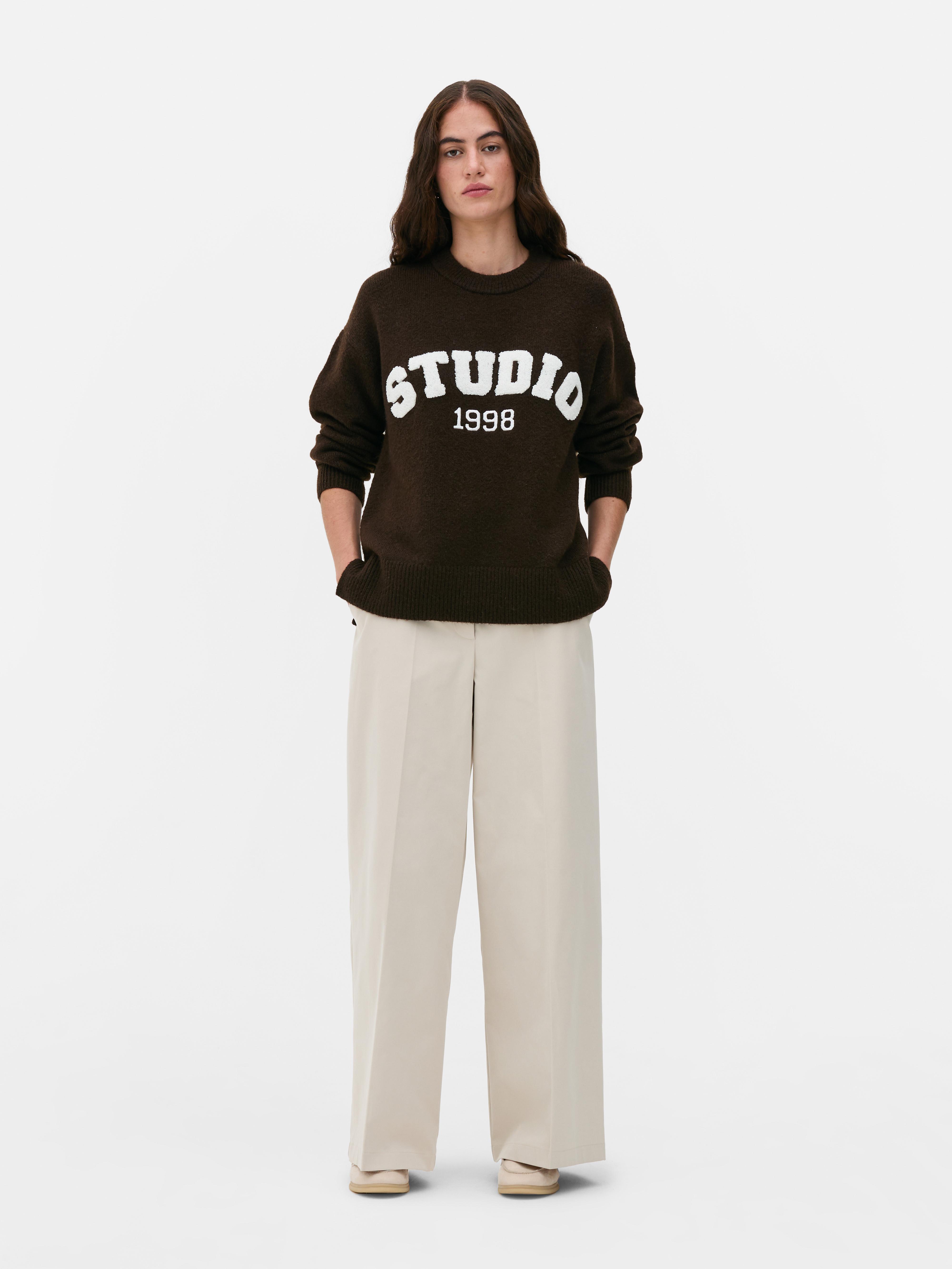 Knitted Slogan Jumper