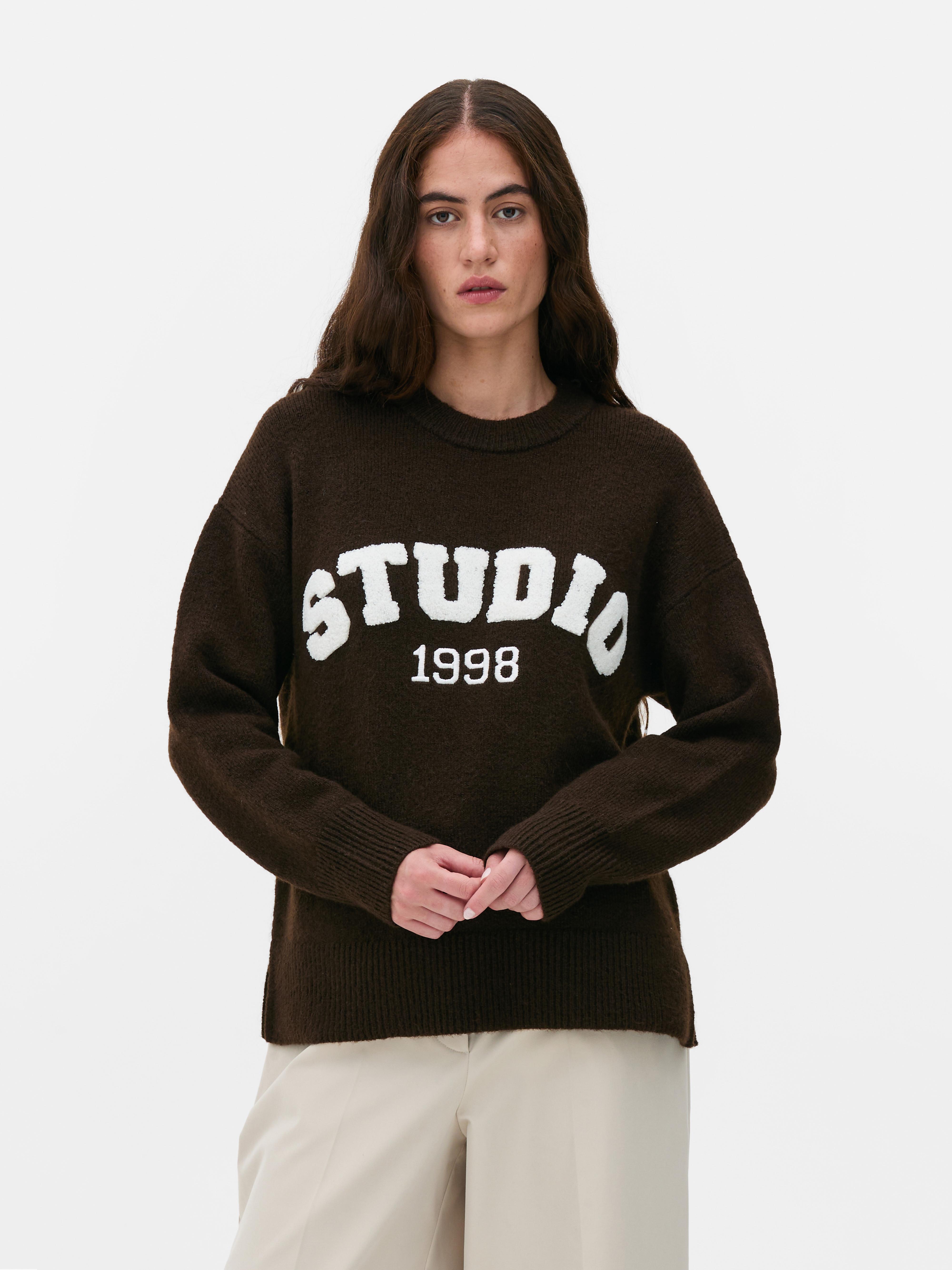 Knitted Slogan Jumper