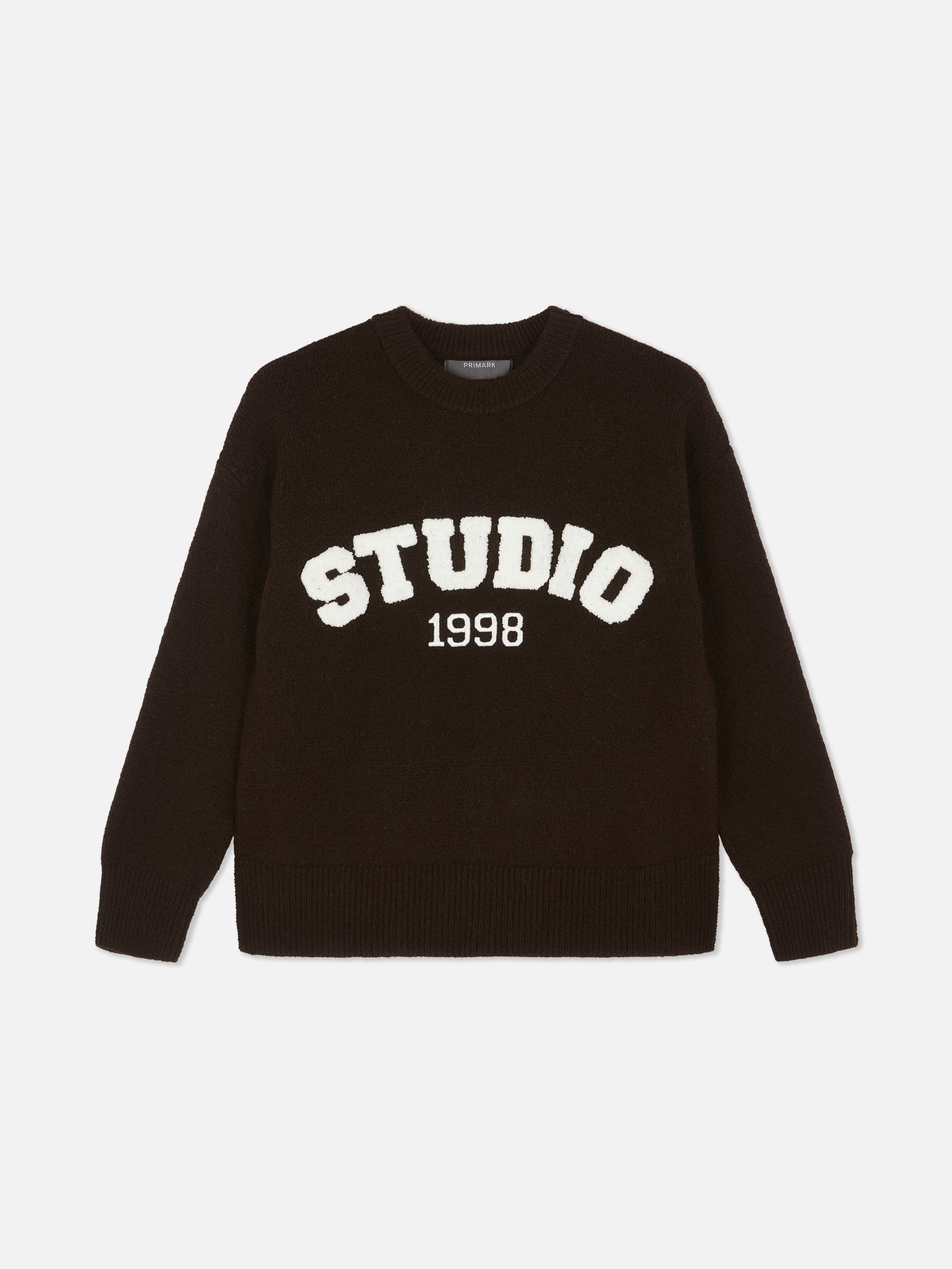 Knitted Slogan Jumper