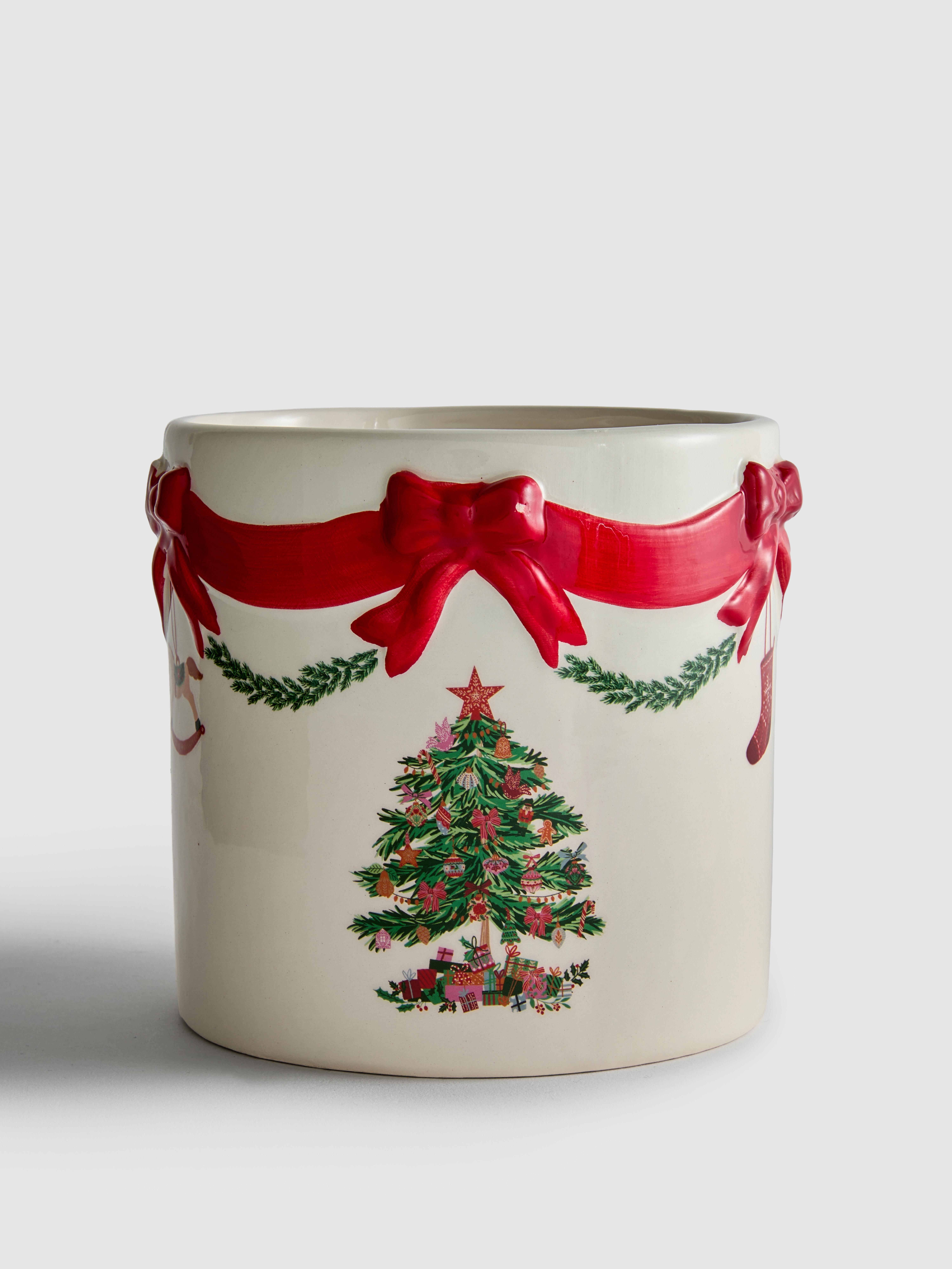 Ceramic Christmas Tree Plant Pot