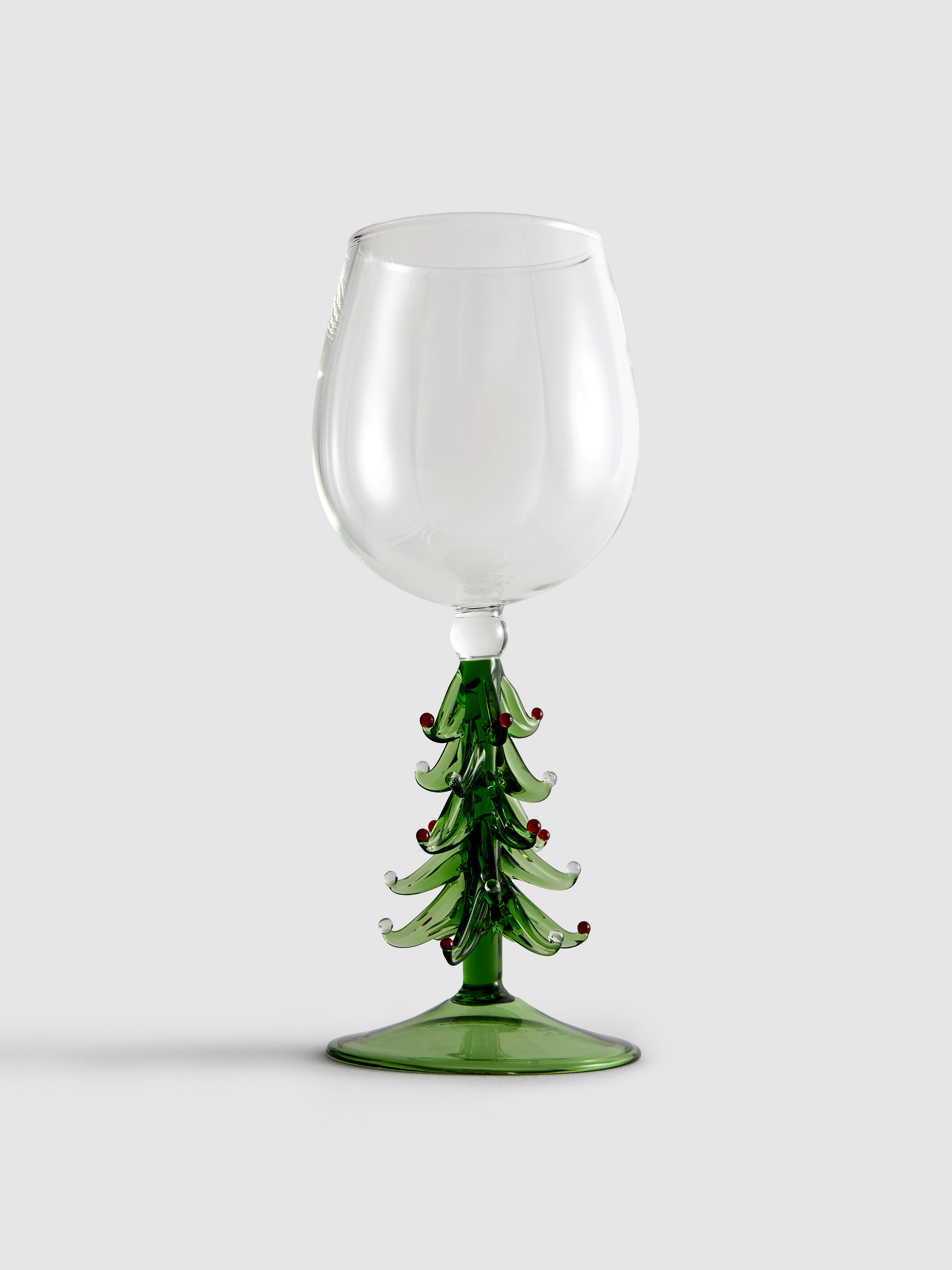Christmas Tree Stem Wine Glass