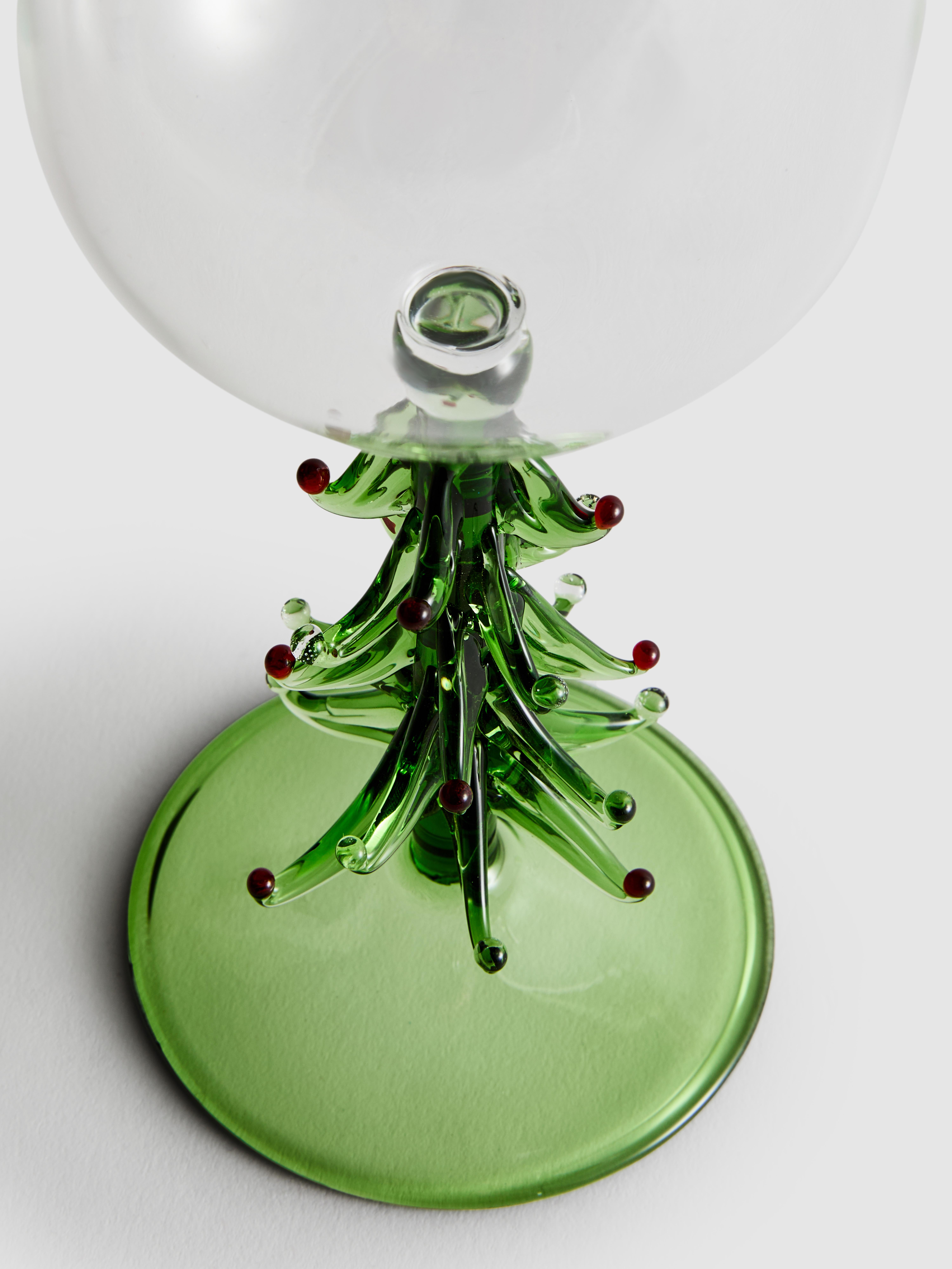 Christmas Tree Stem Wine Glass