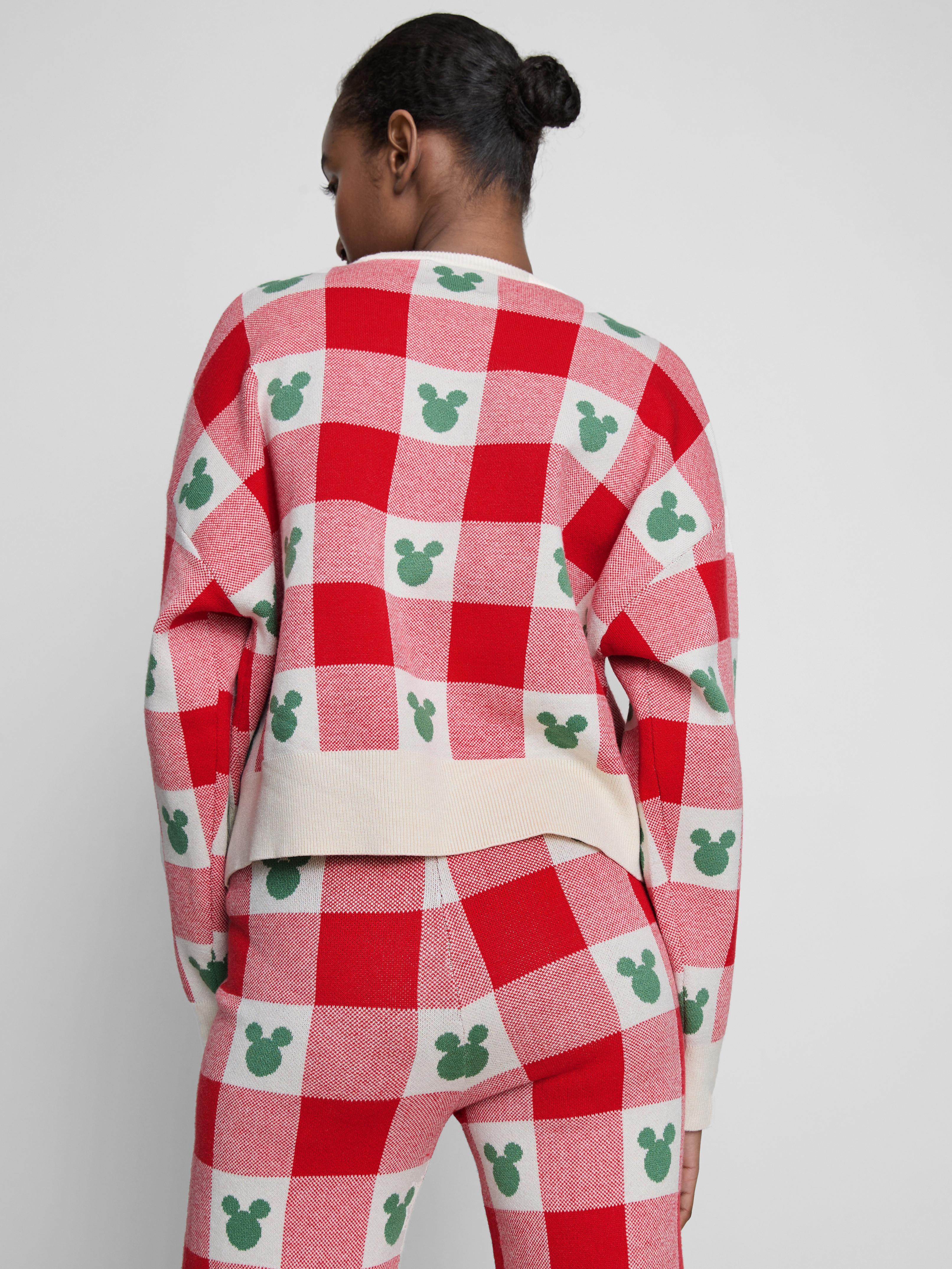 Disney's Mickey Mouse Gingham Christmas Jumper