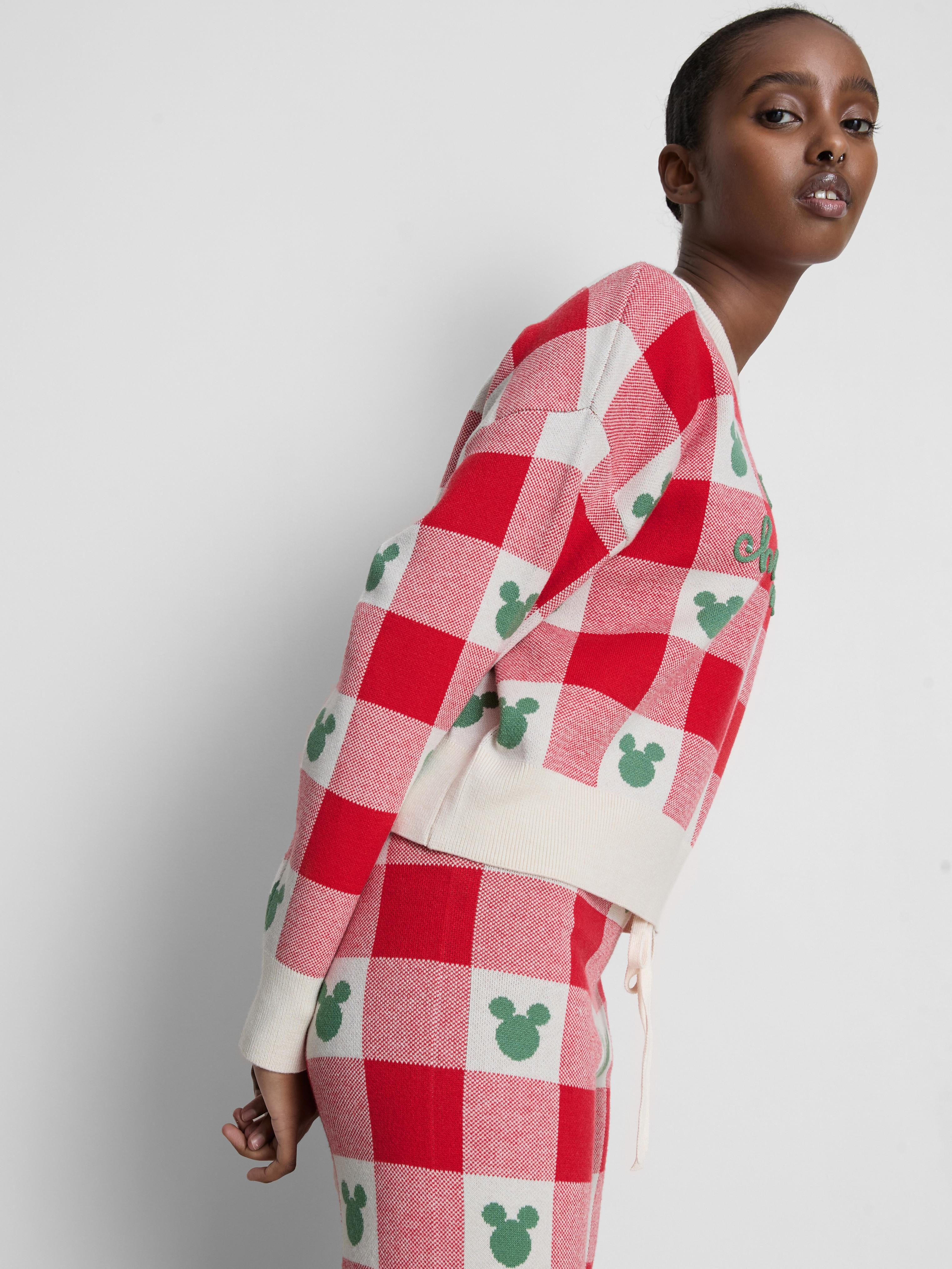 Disney's Mickey Mouse Gingham Christmas Jumper