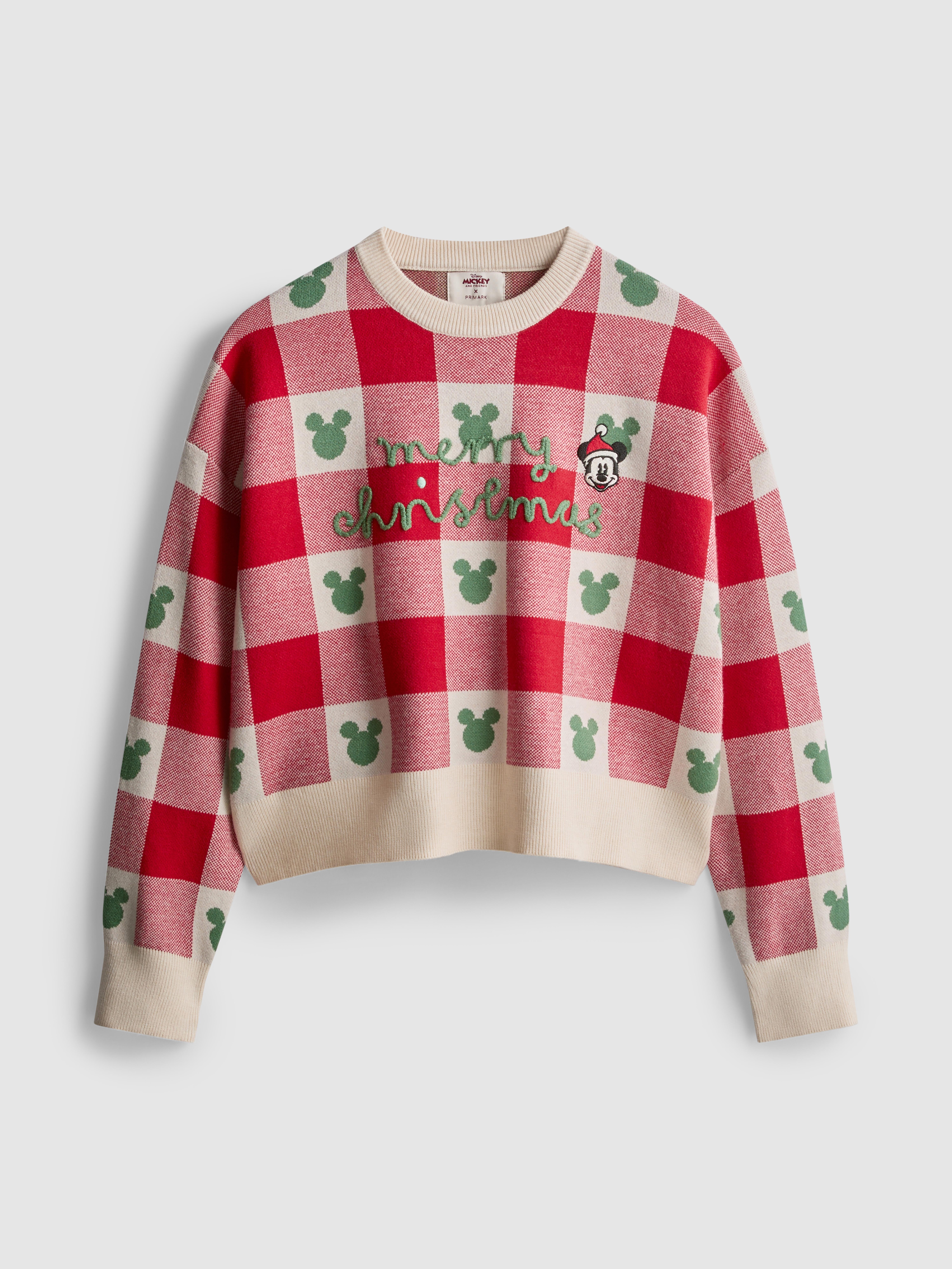 Disney's Mickey Mouse Gingham Christmas Jumper