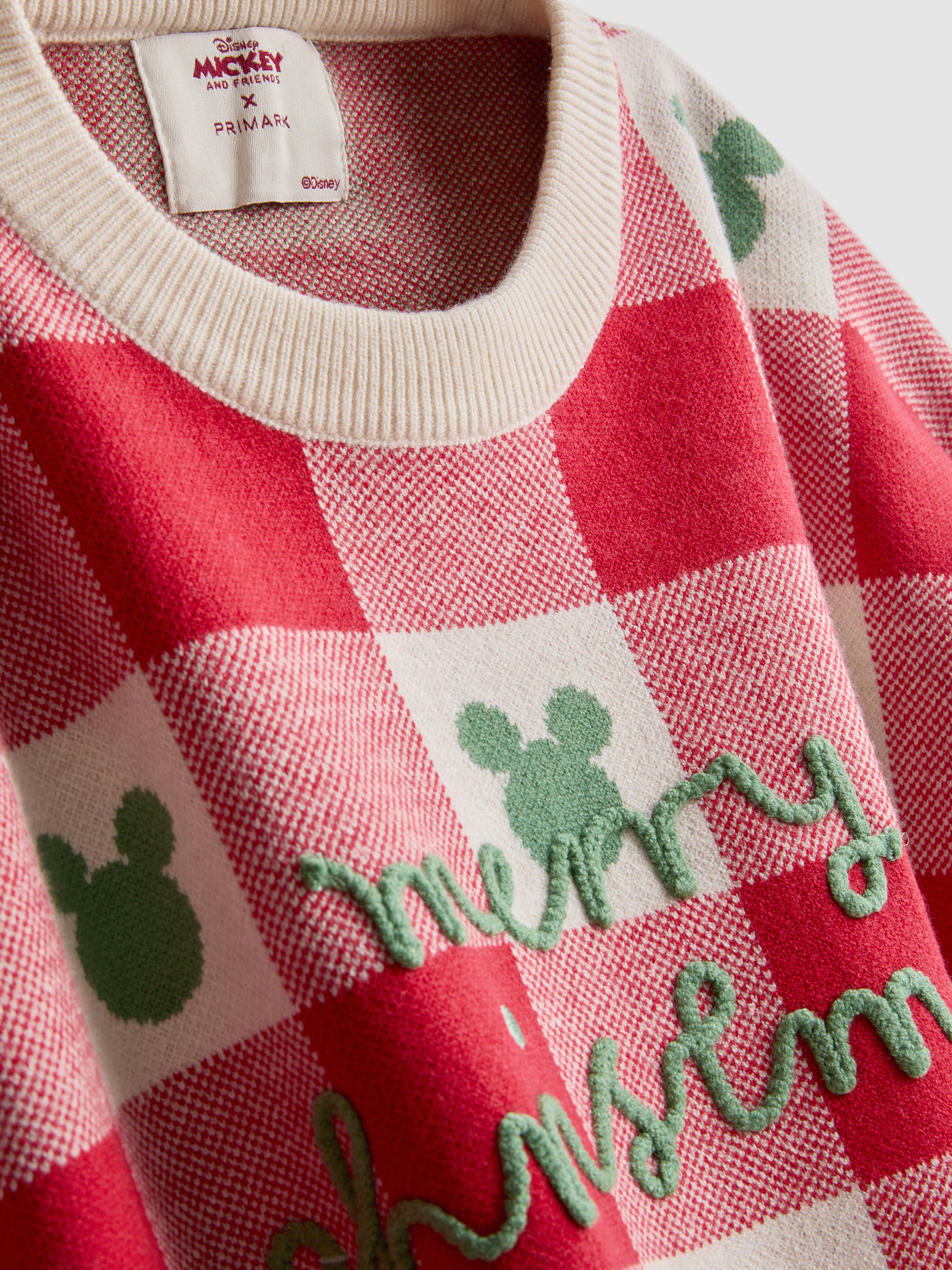 Disney's Mickey Mouse Gingham Christmas Jumper