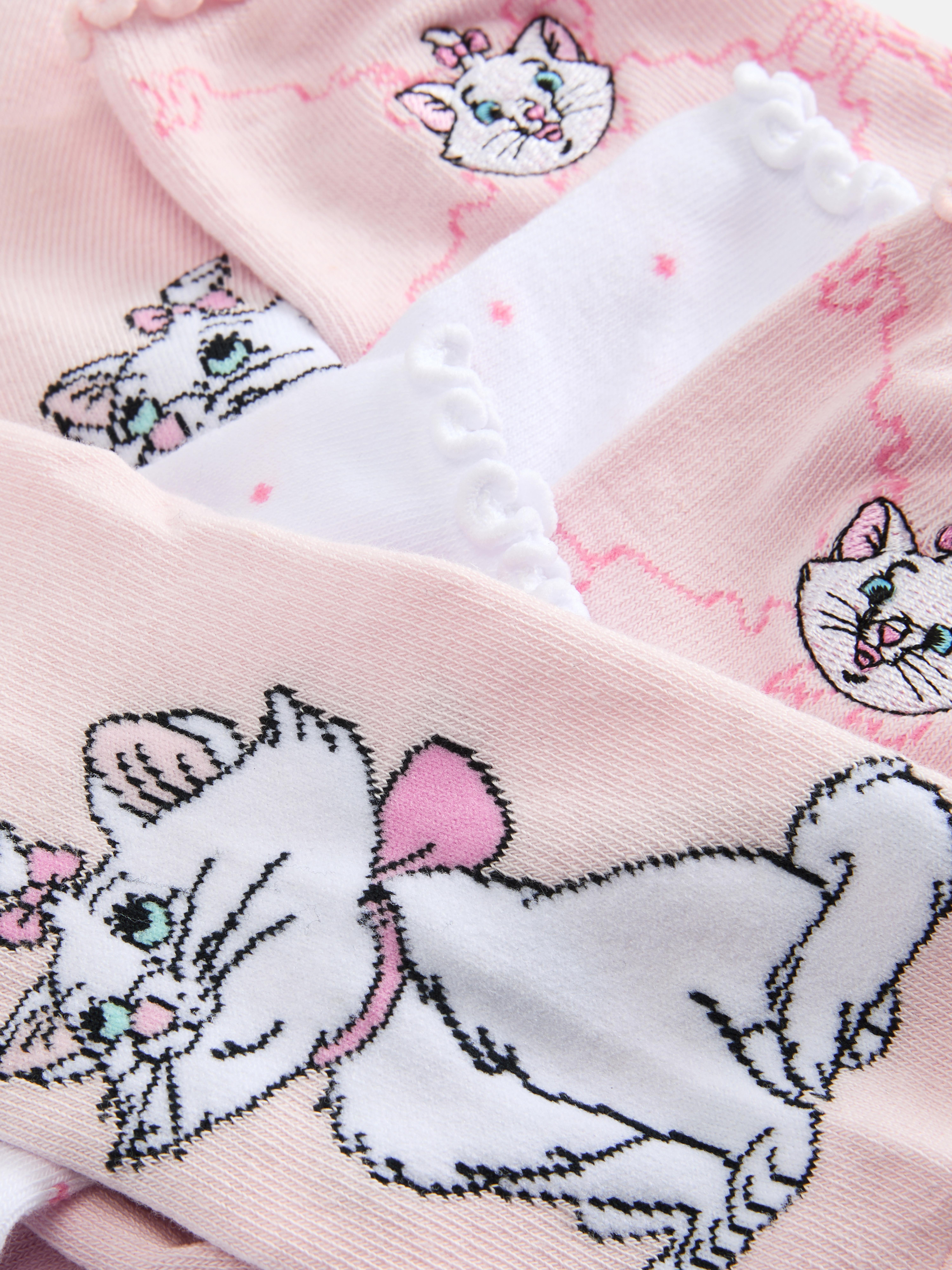 3pk Disney’s Marie Quarter Crew Socks