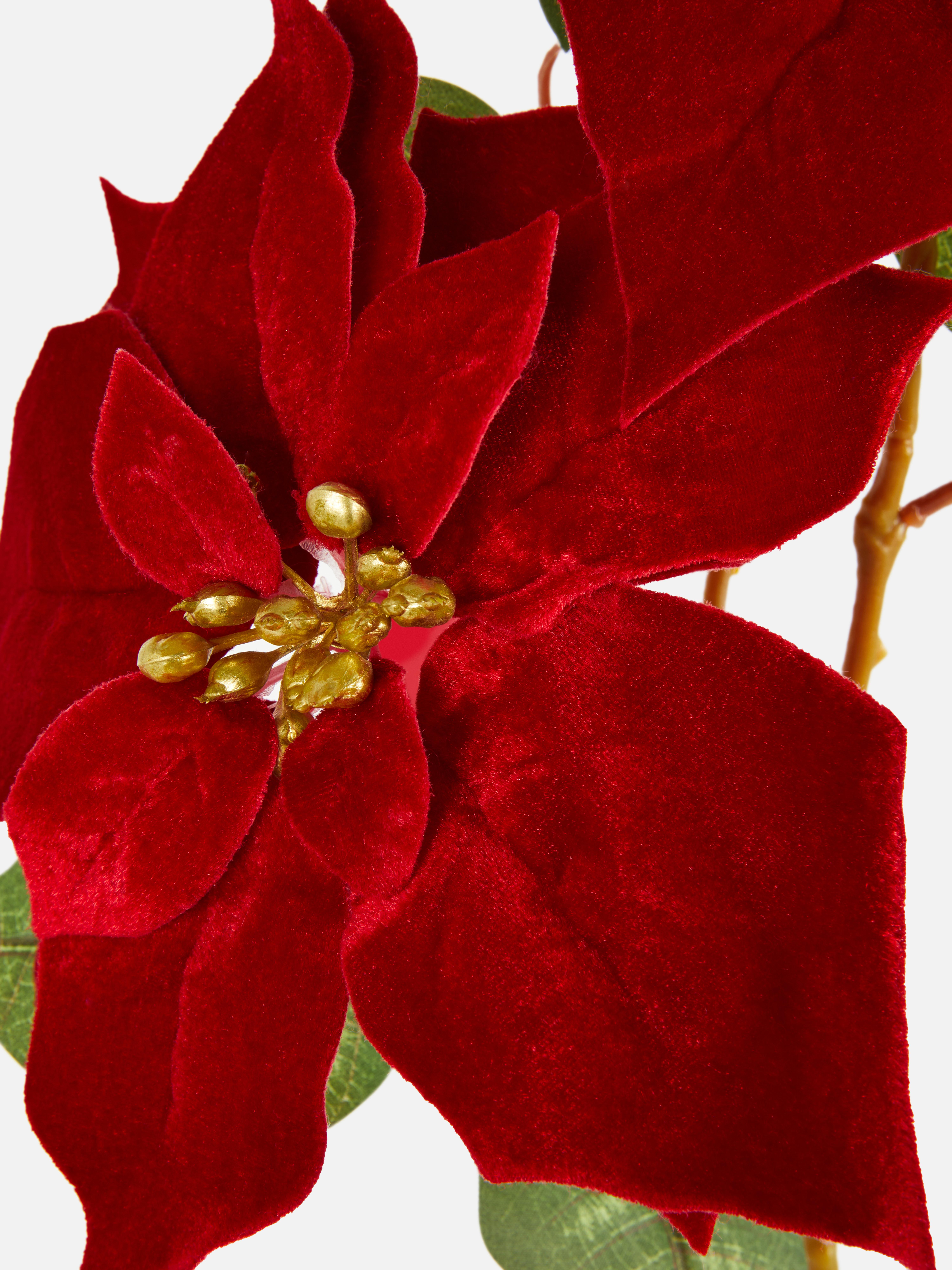 Faux Poinsettia Spray Decoration