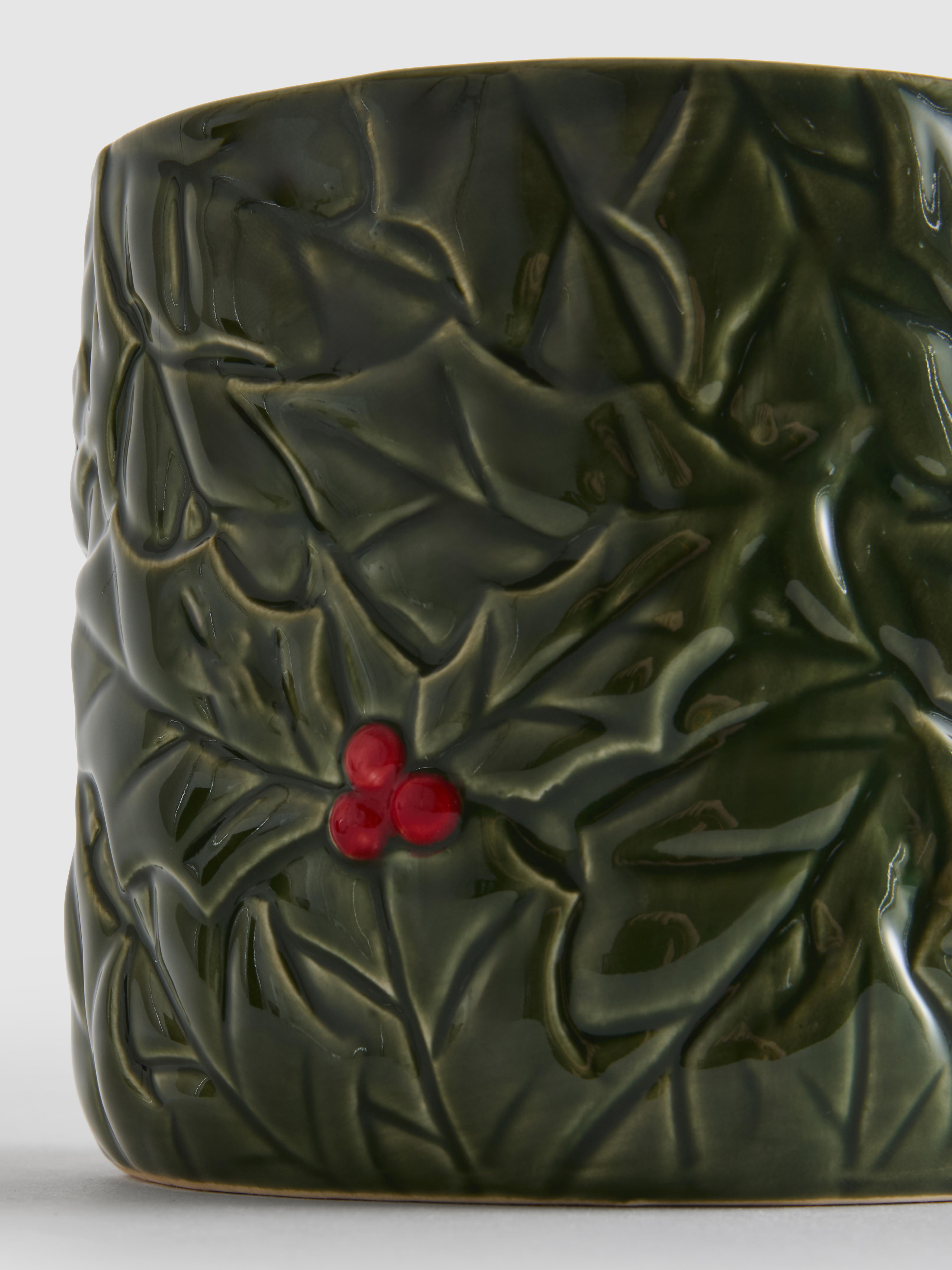 Christmas Holly Plant Pot