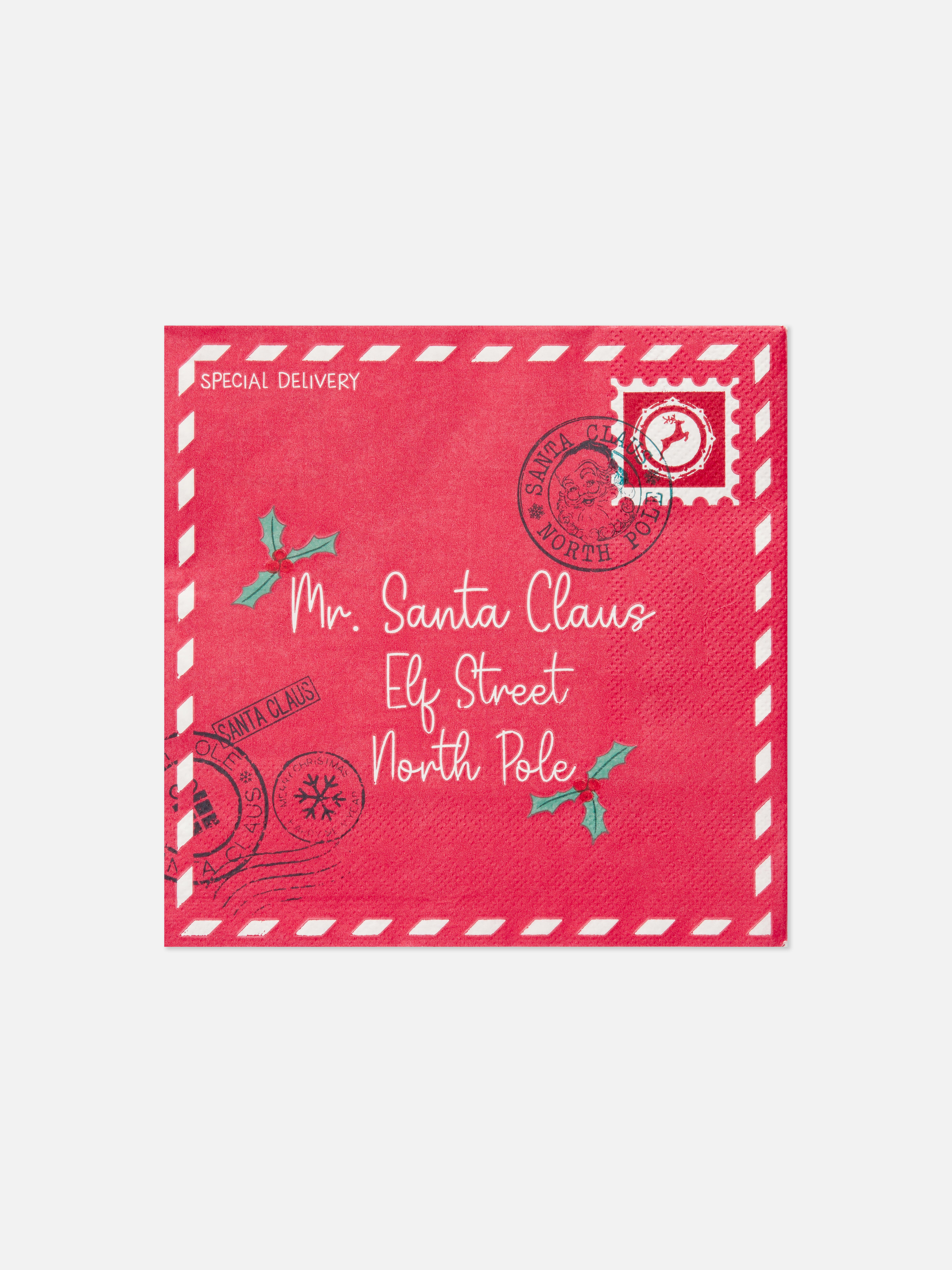 Christmas Paper Napkin Set Red