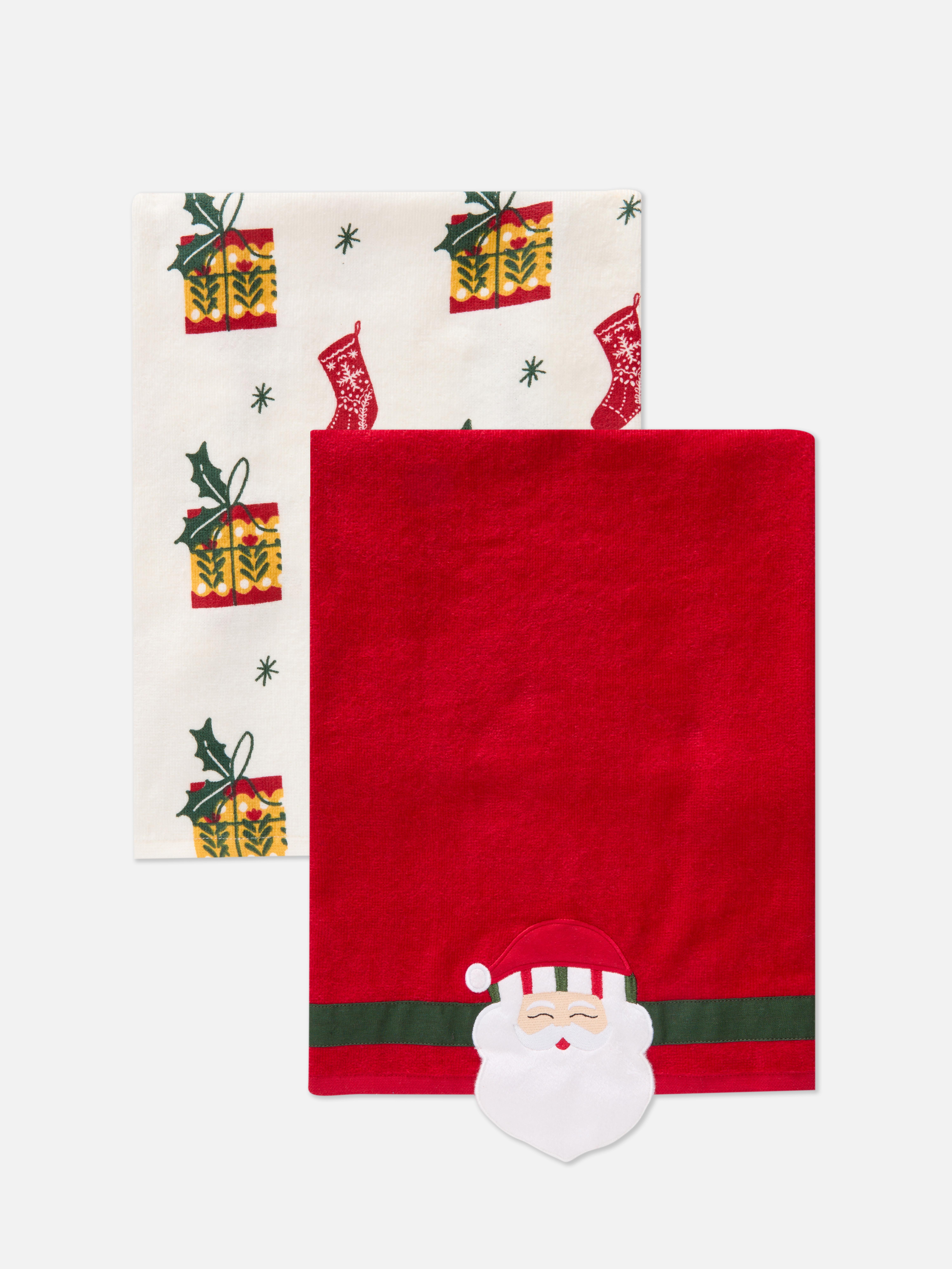 2pk Novelty Christmas Tea Towels