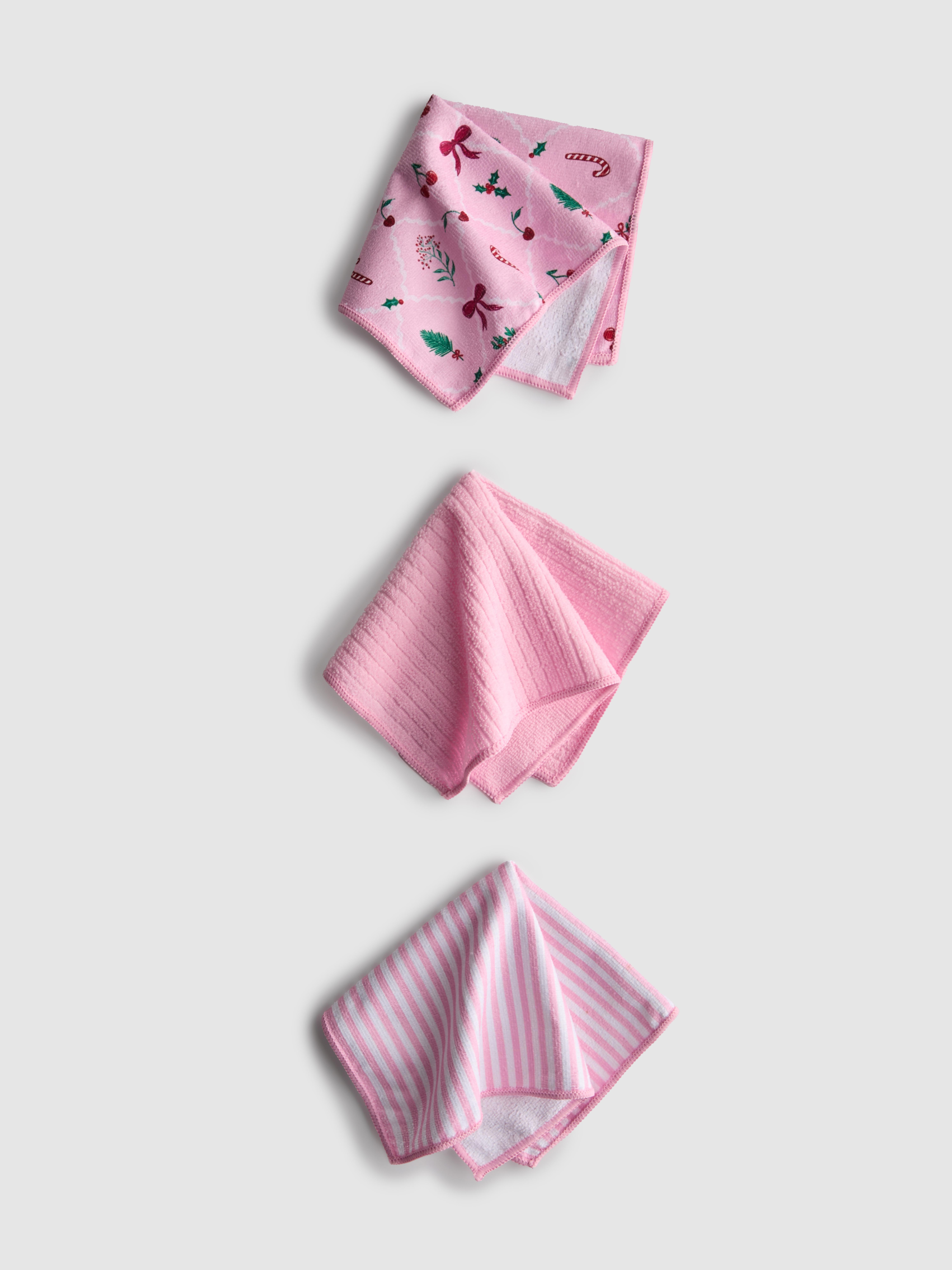 3pk Christmas Microfibre Cloths