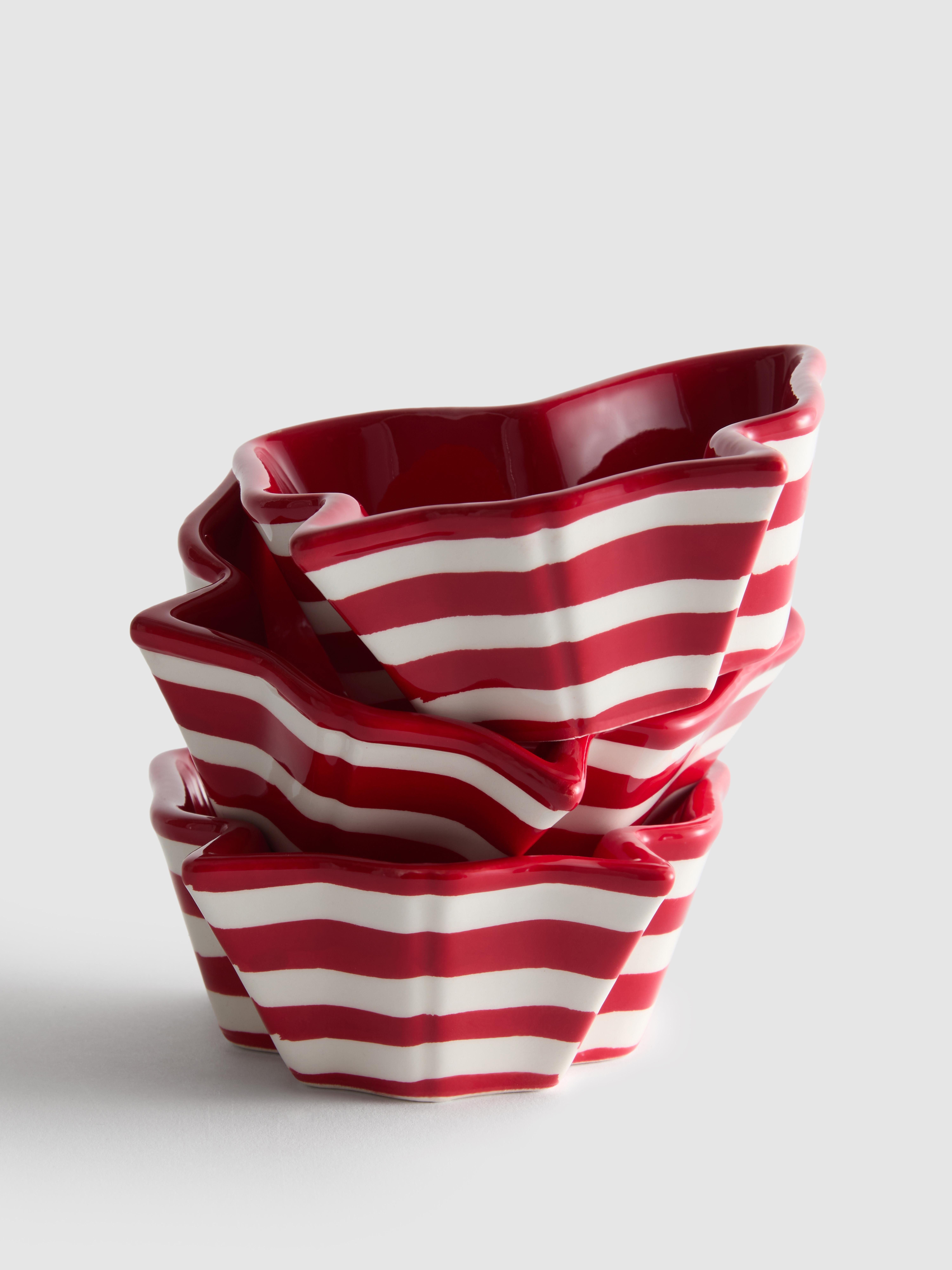 3pk Striped Bow Pinch Bowls