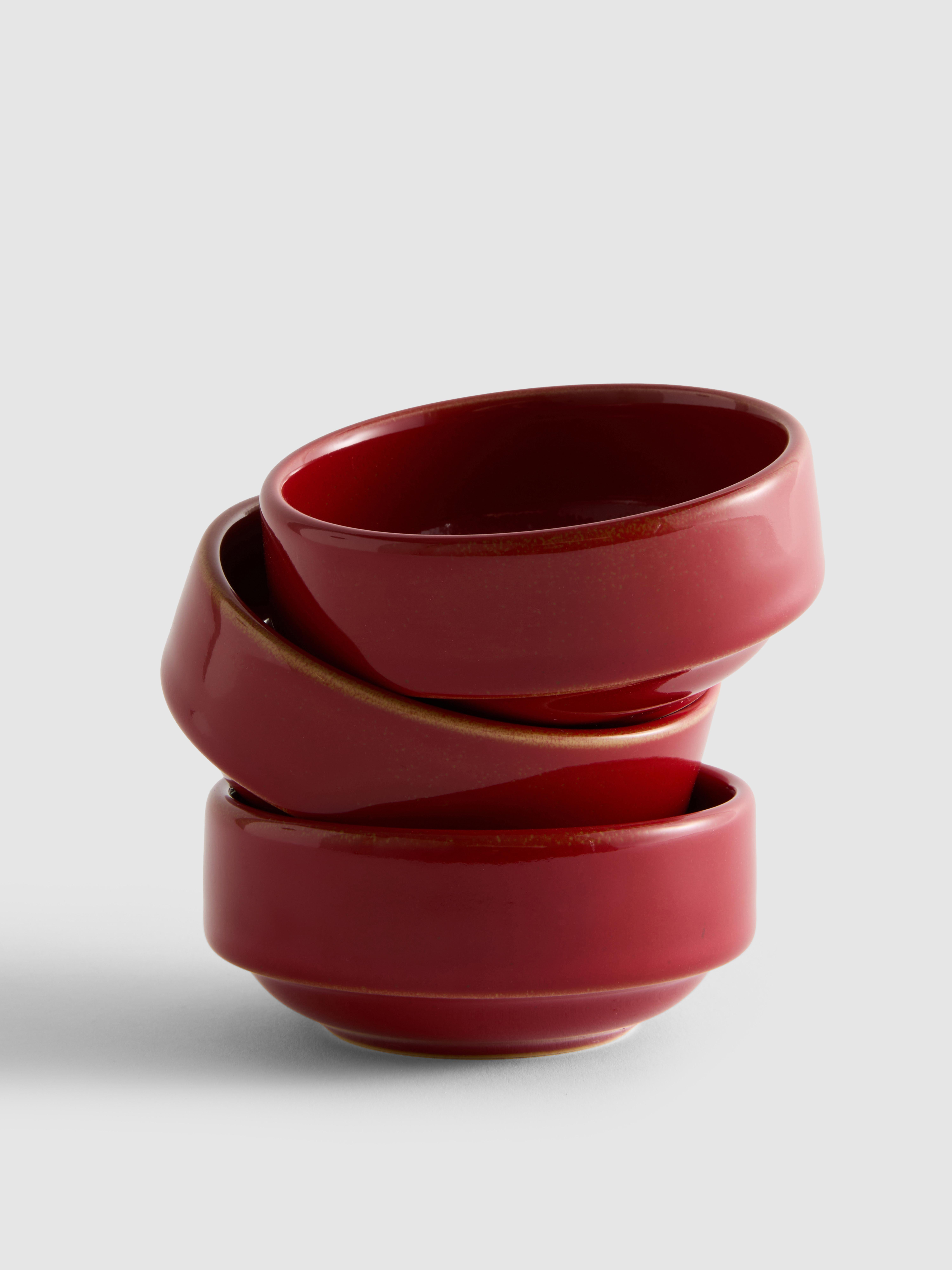 3pk Reactive Glaze Pinch Bowls