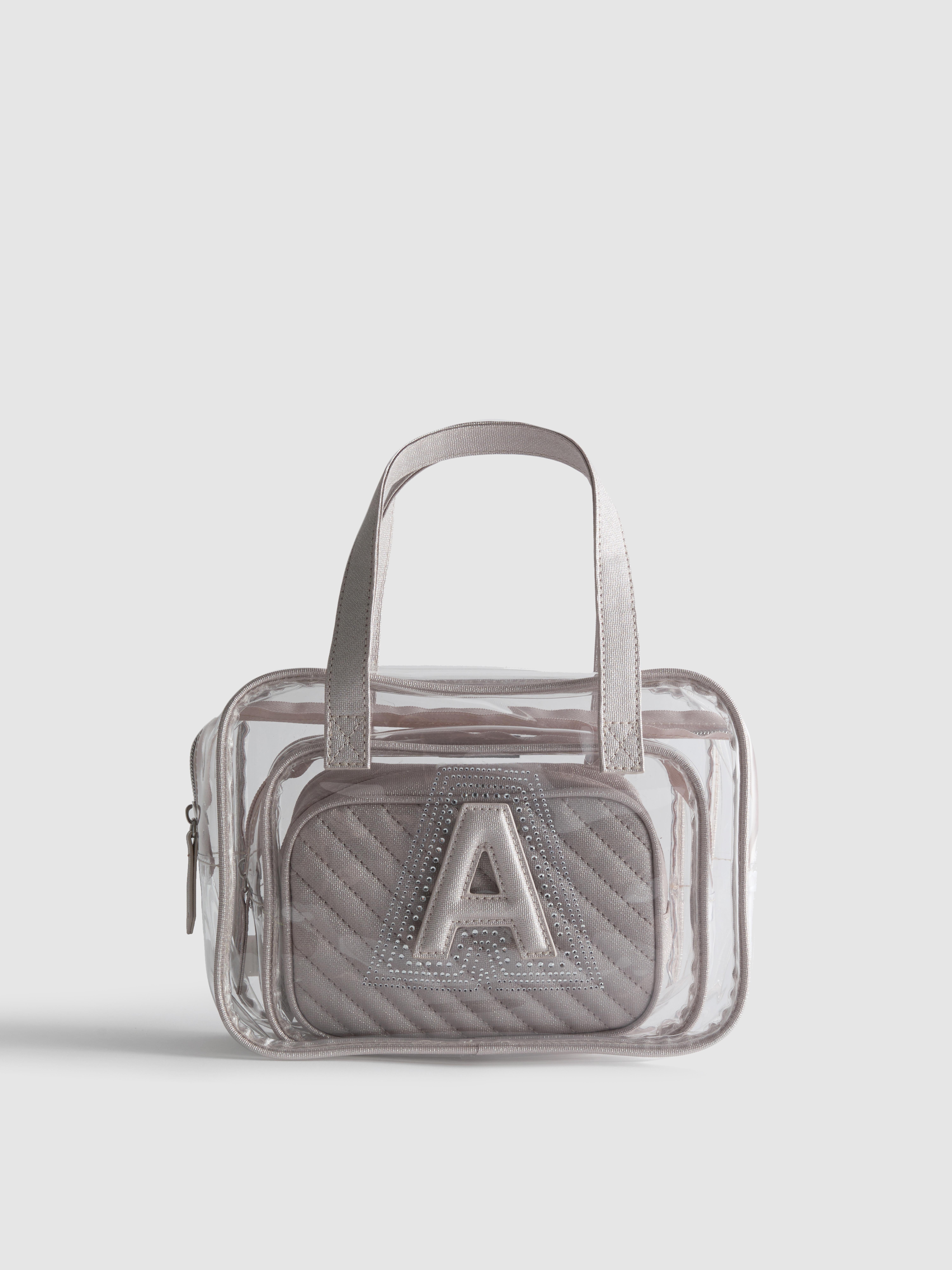 3-Piece Transparent Initial Wash Bag Set