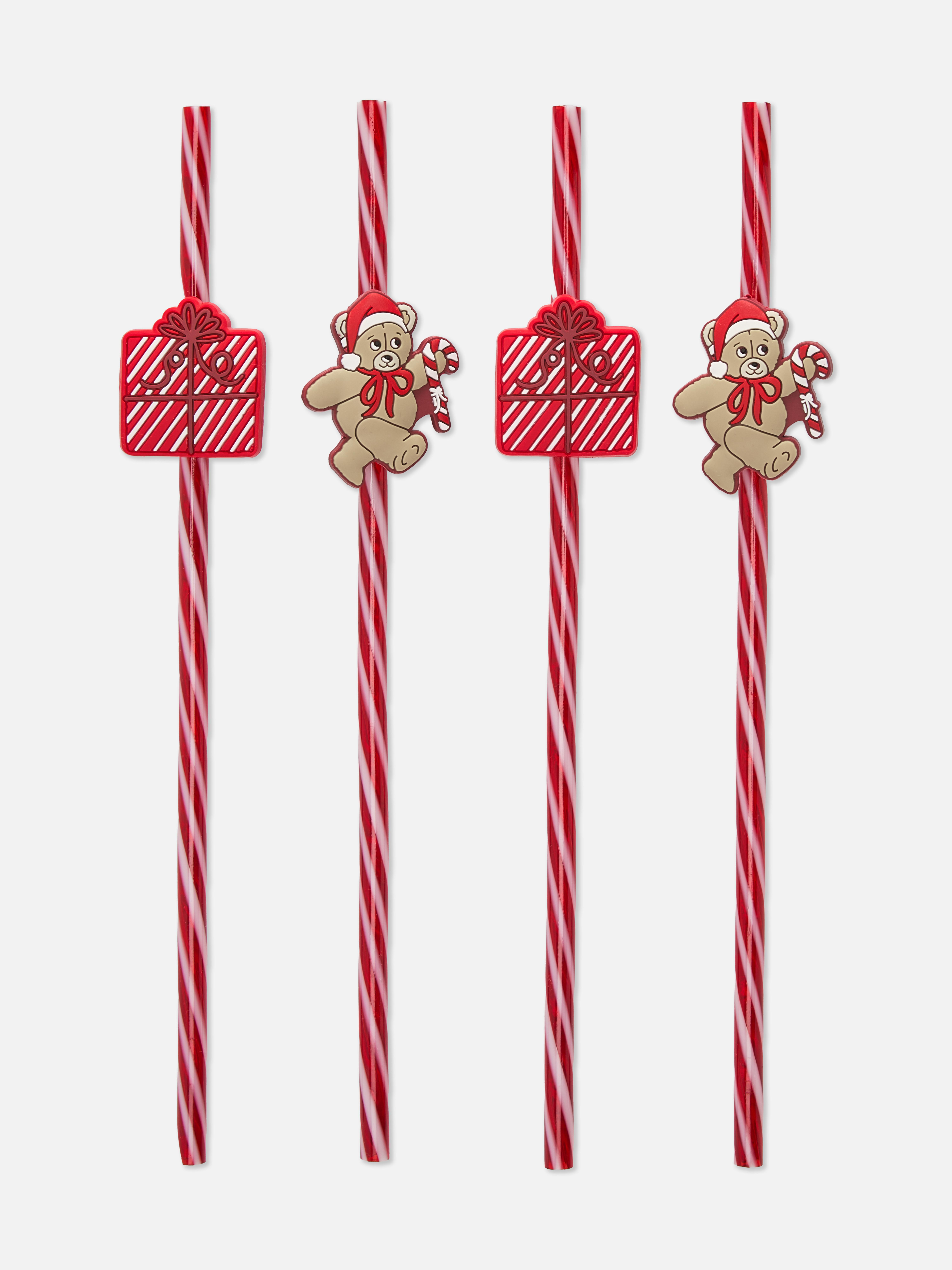 4pk Christmas Straws