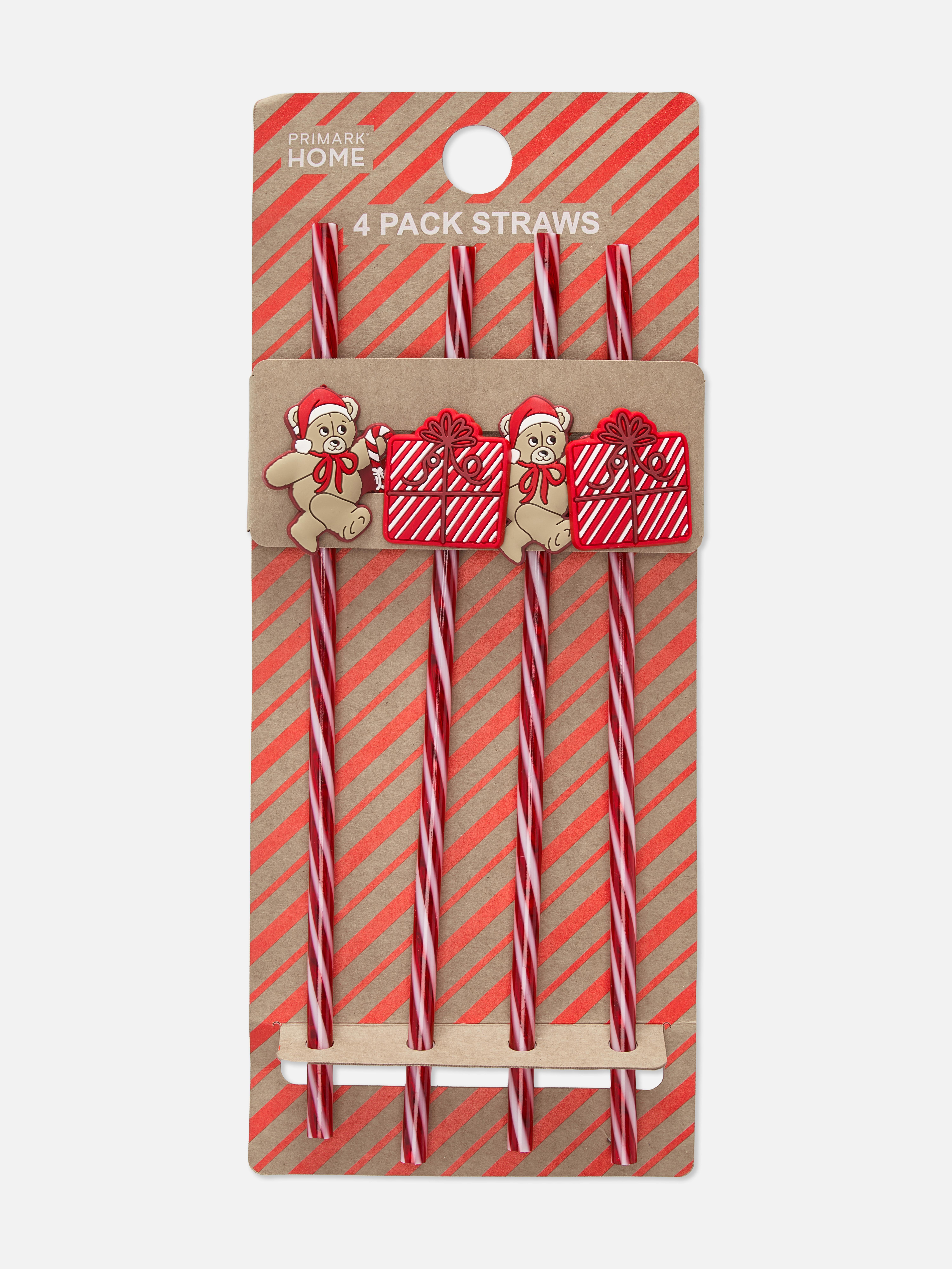 4pk Christmas Straws