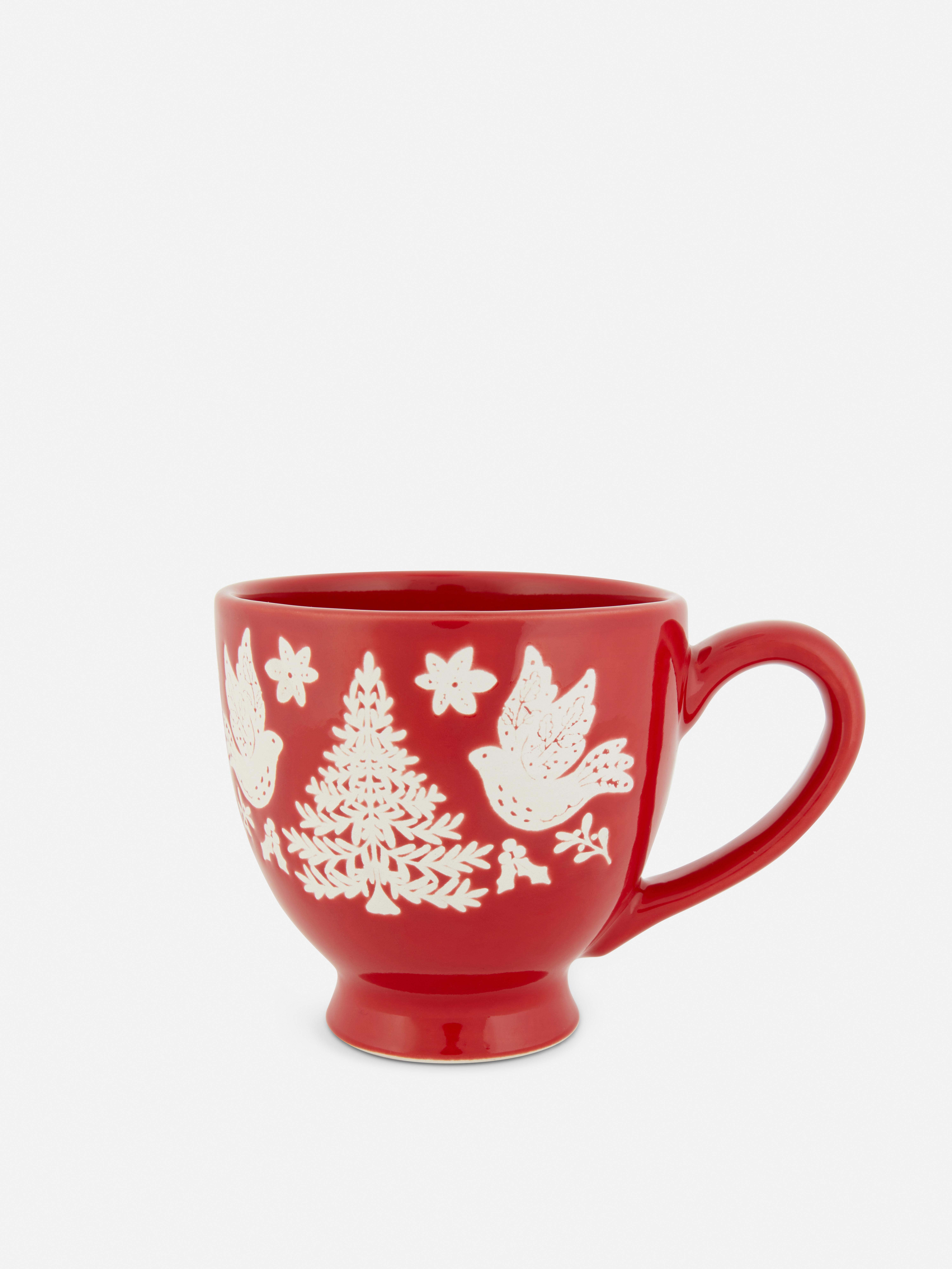 Christmas Dove Stencil Mug