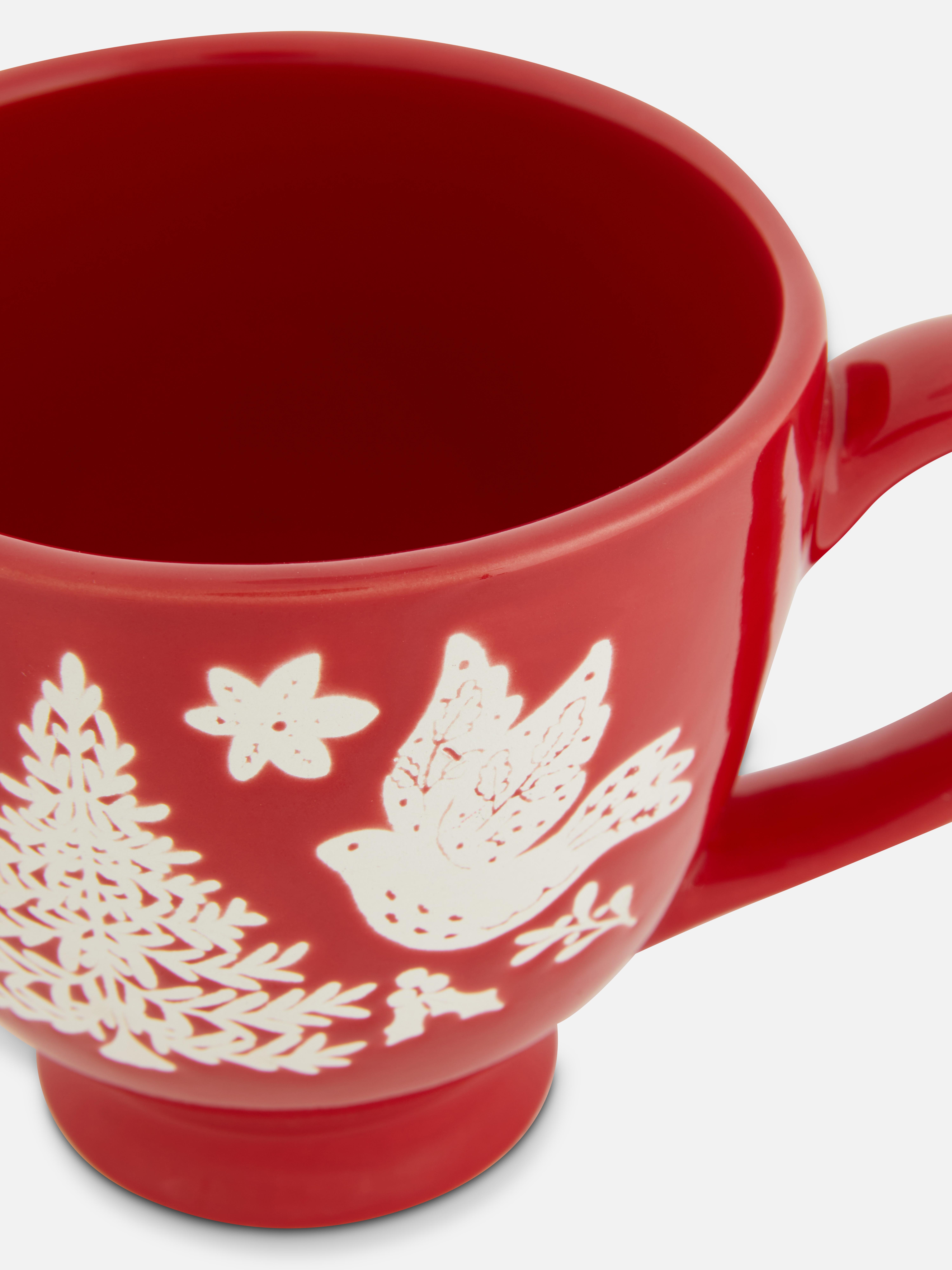 Christmas Dove Stencil Mug