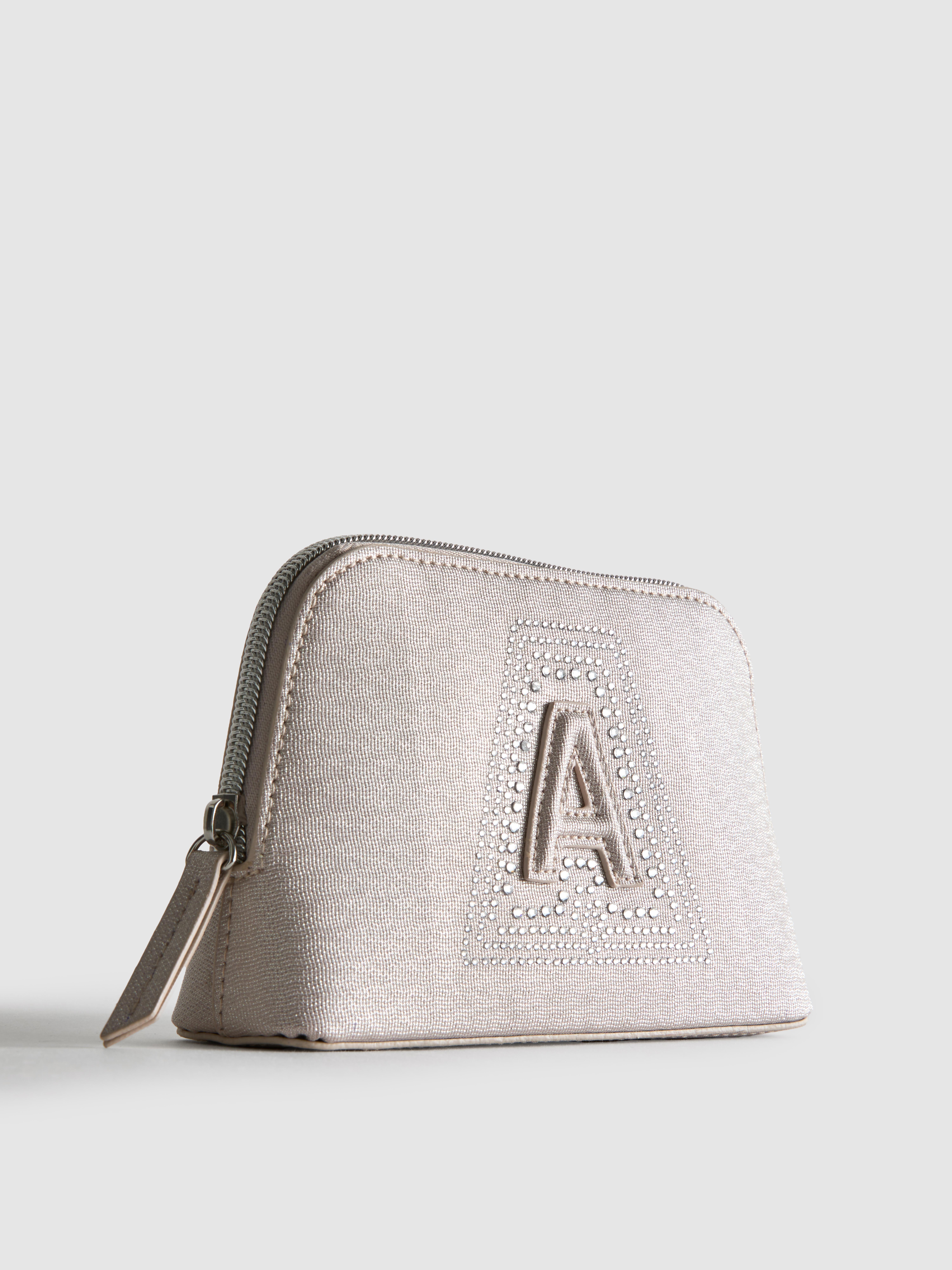 Diamanté Initial Mini Makeup Bag
