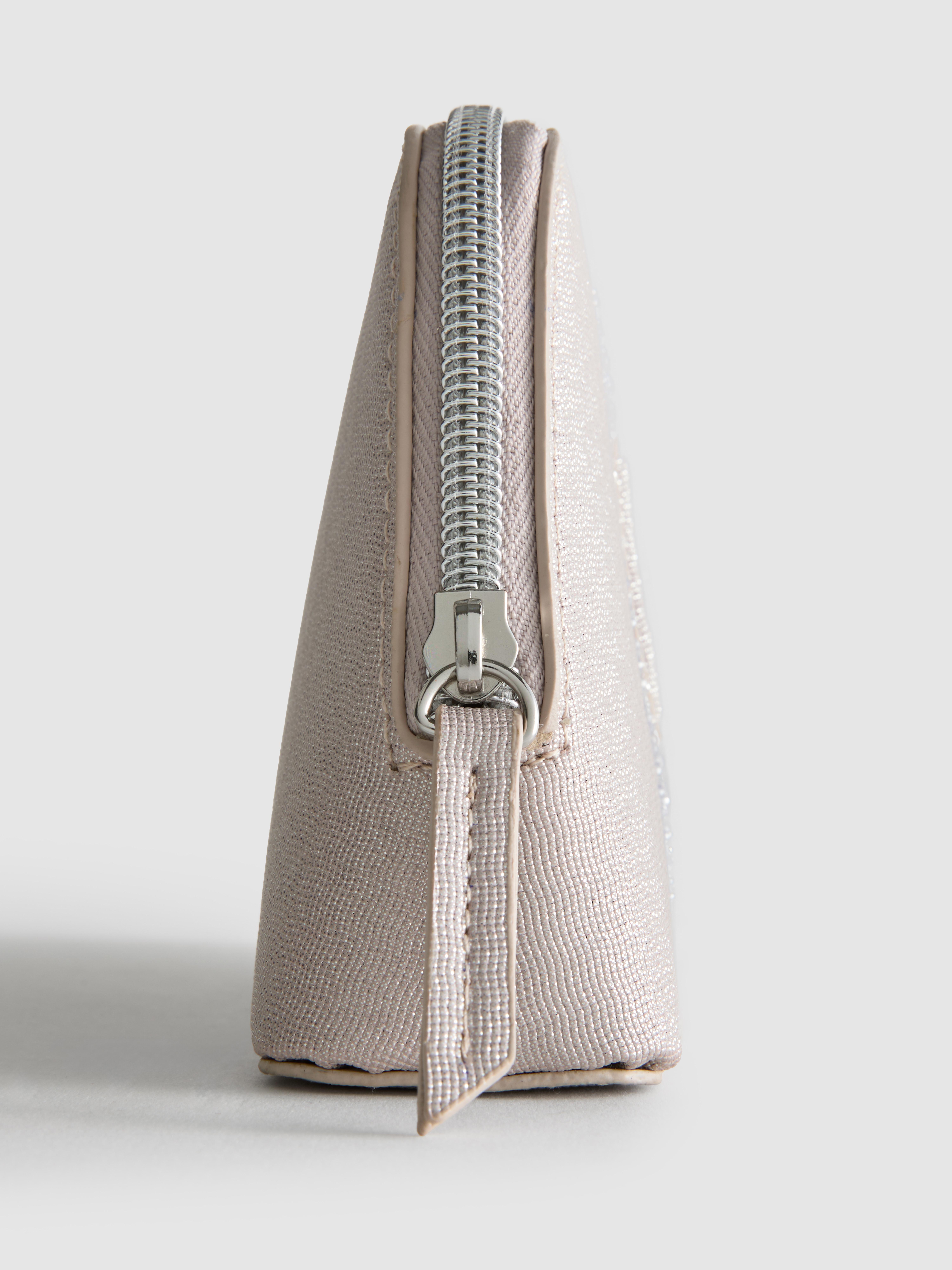 Diamanté Initial Mini Makeup Bag