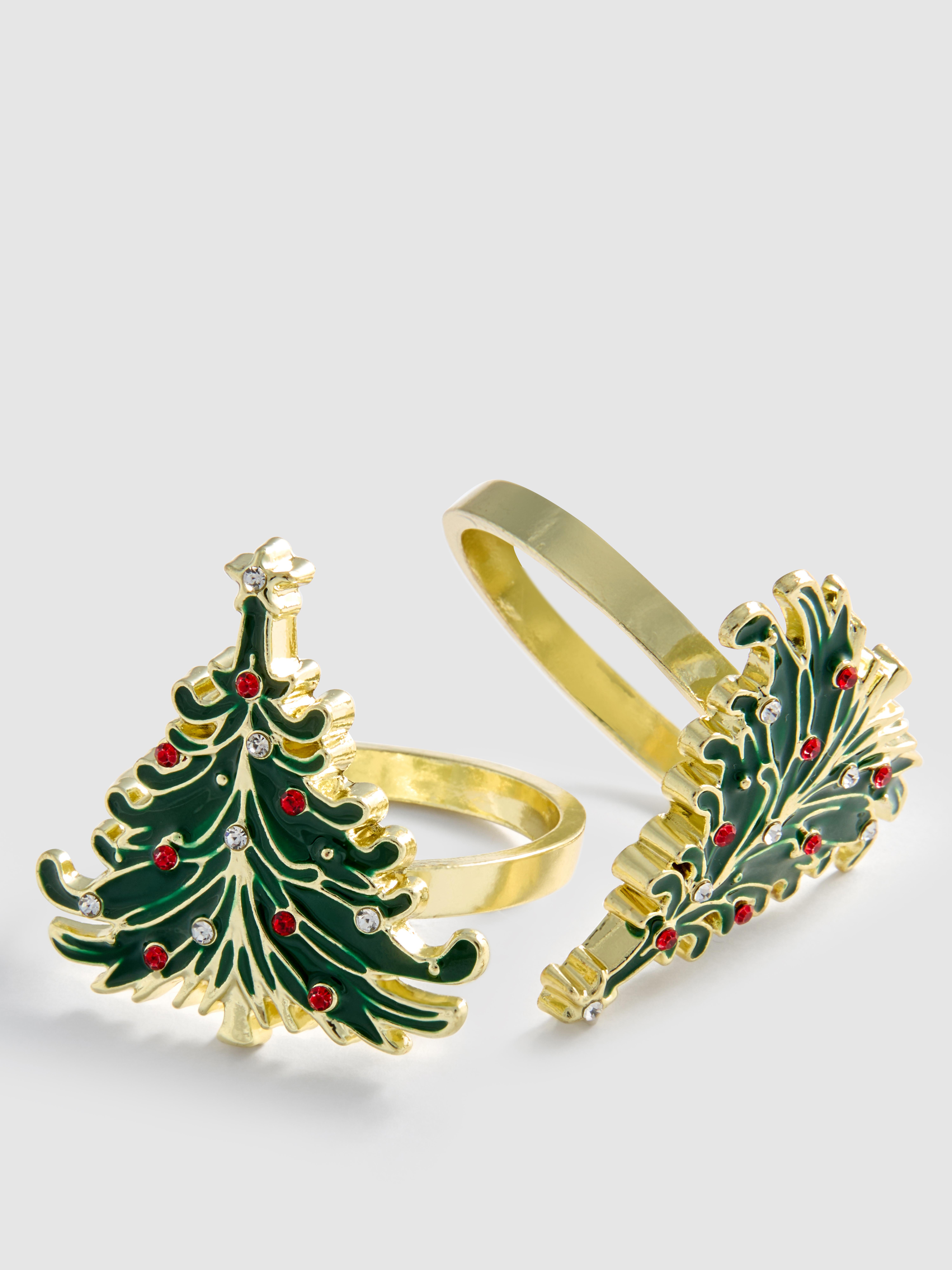 2pk Christmas Tree Napkin Rings