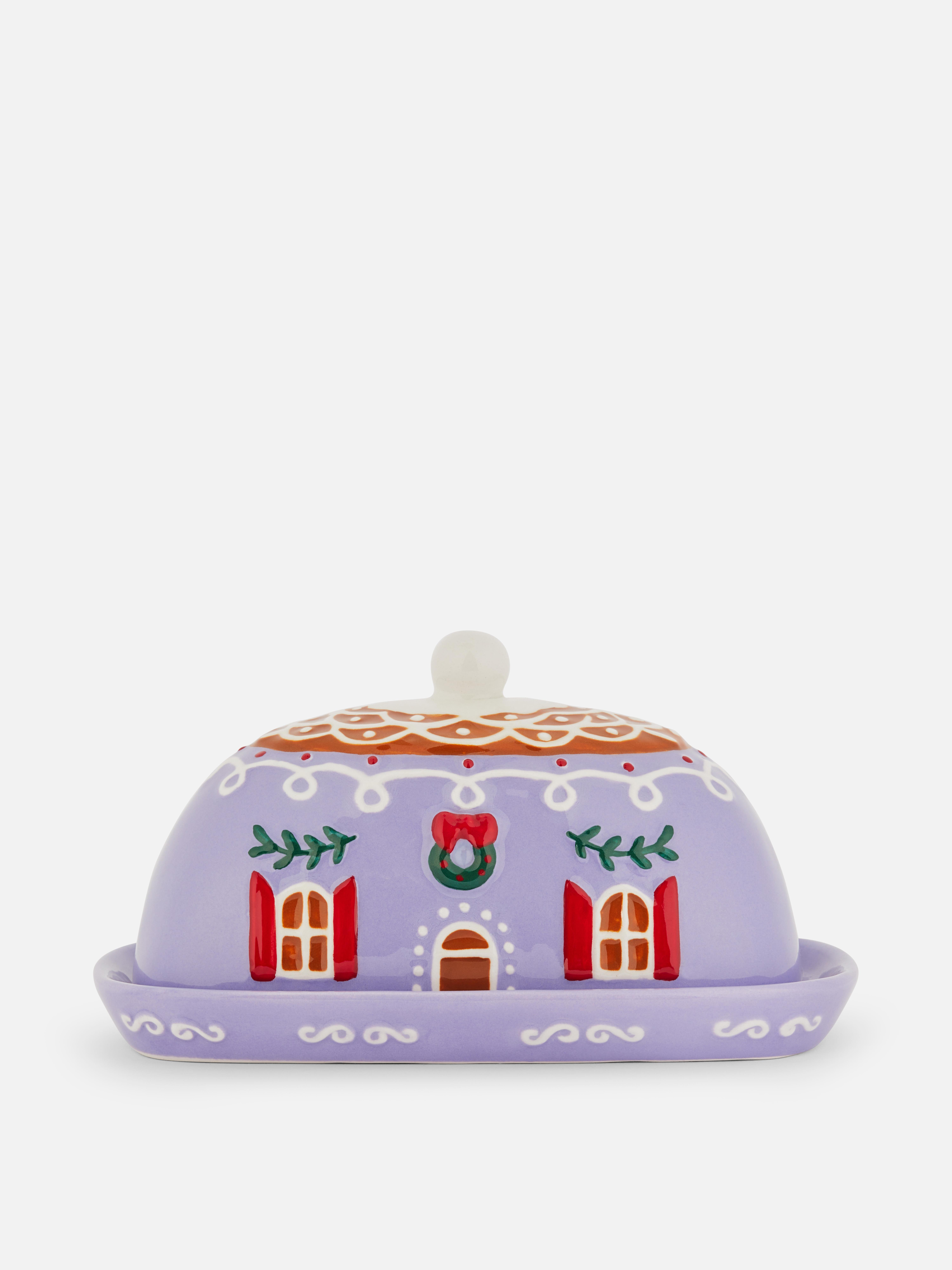 Mantequillera con forma de casa de galleta