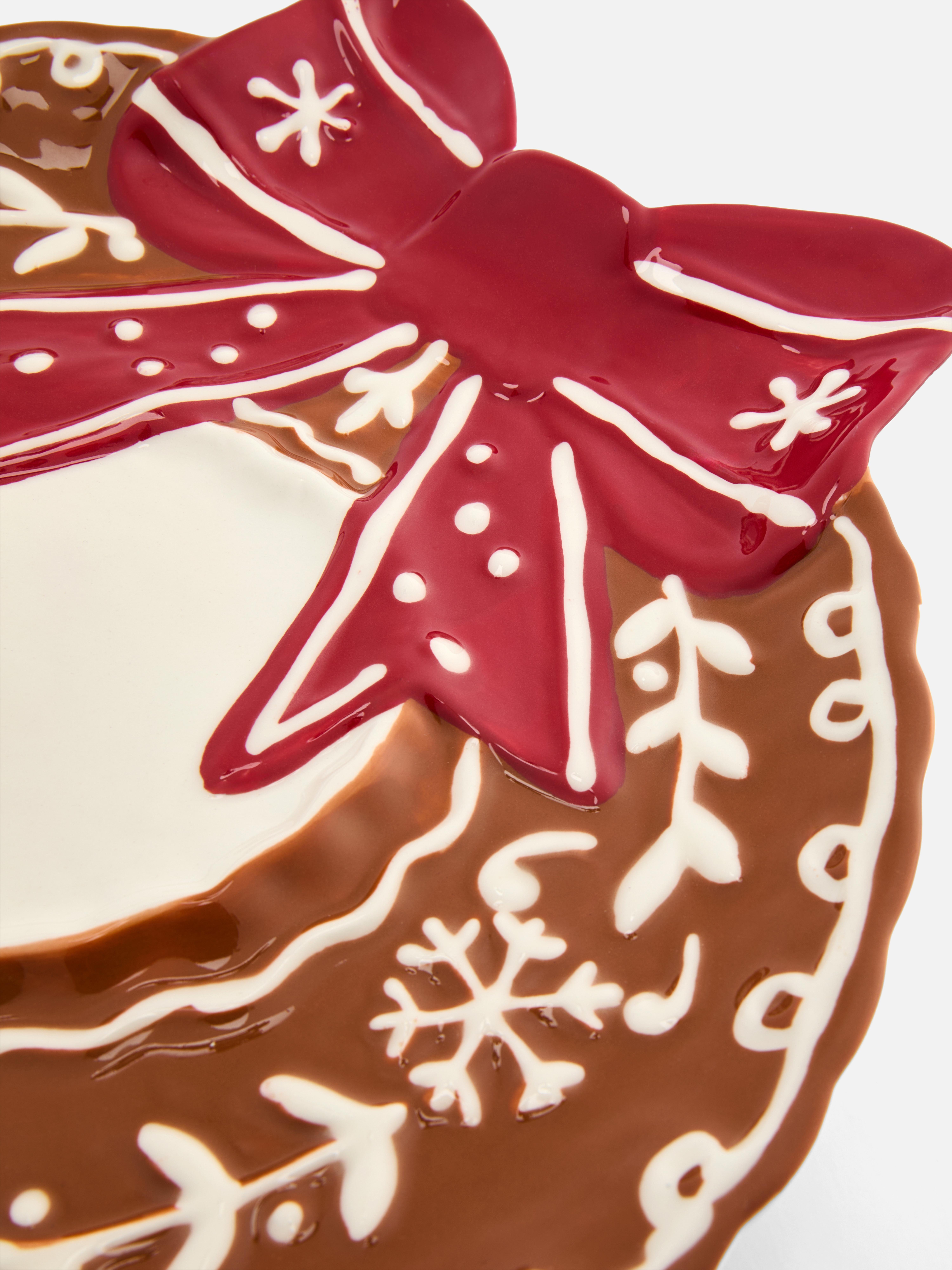 Ceramic Christmas Bow Pllate