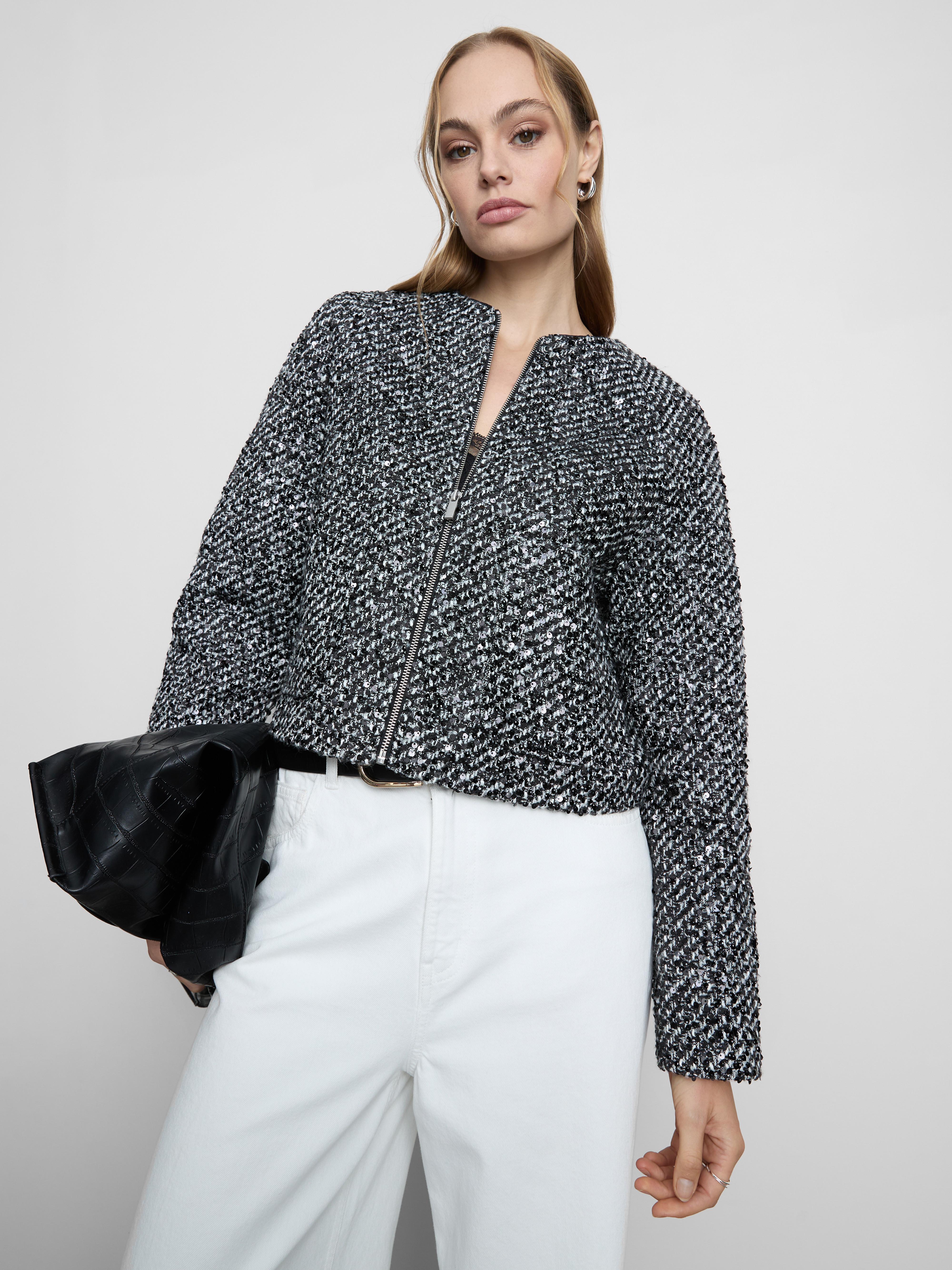 Sequin Zip-Up Jacket