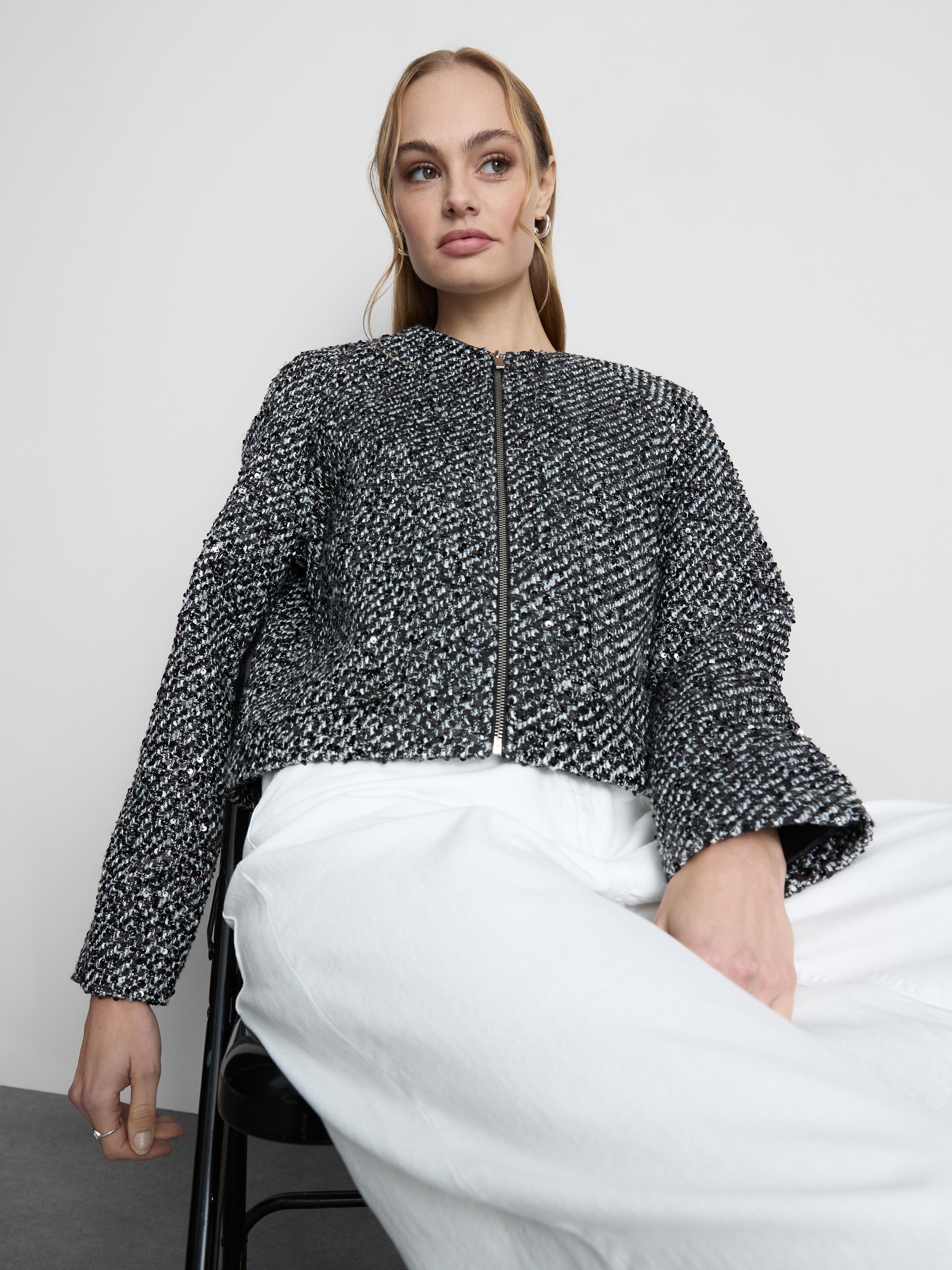 Sequin Zip-Up Jacket