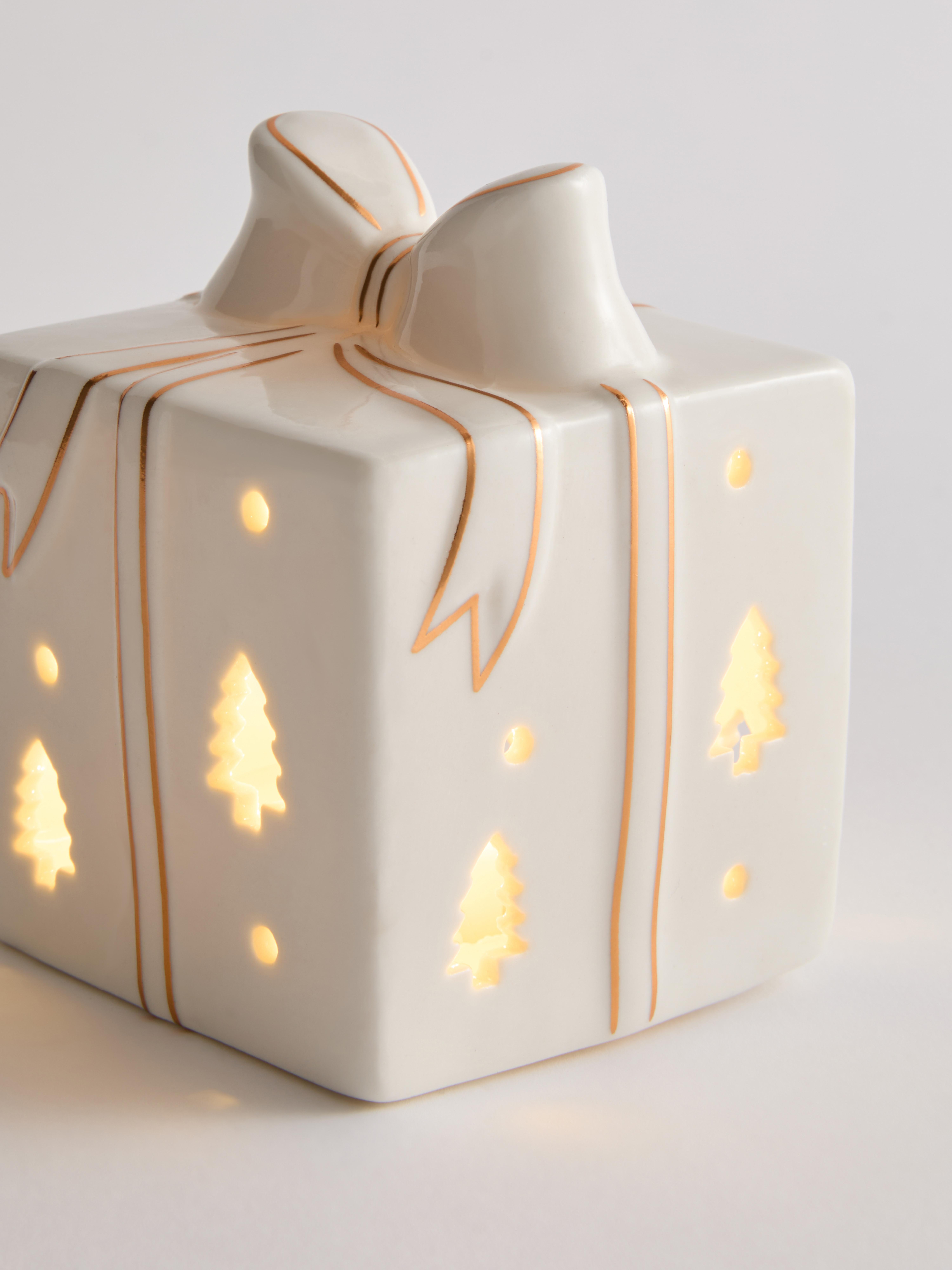 Small LED Christmas Present Ornament