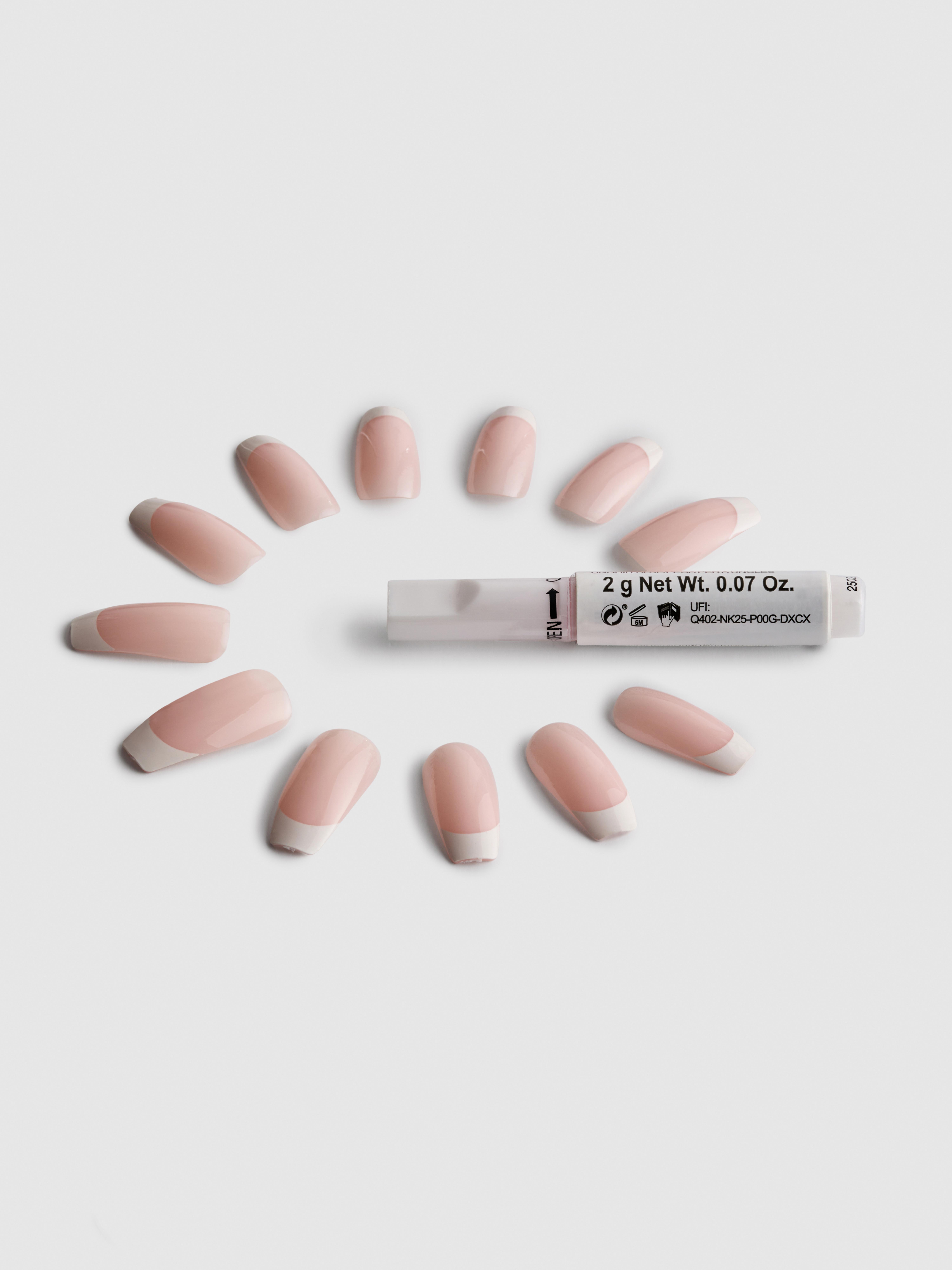 PS... French Tip Coffin Gloss False Nails