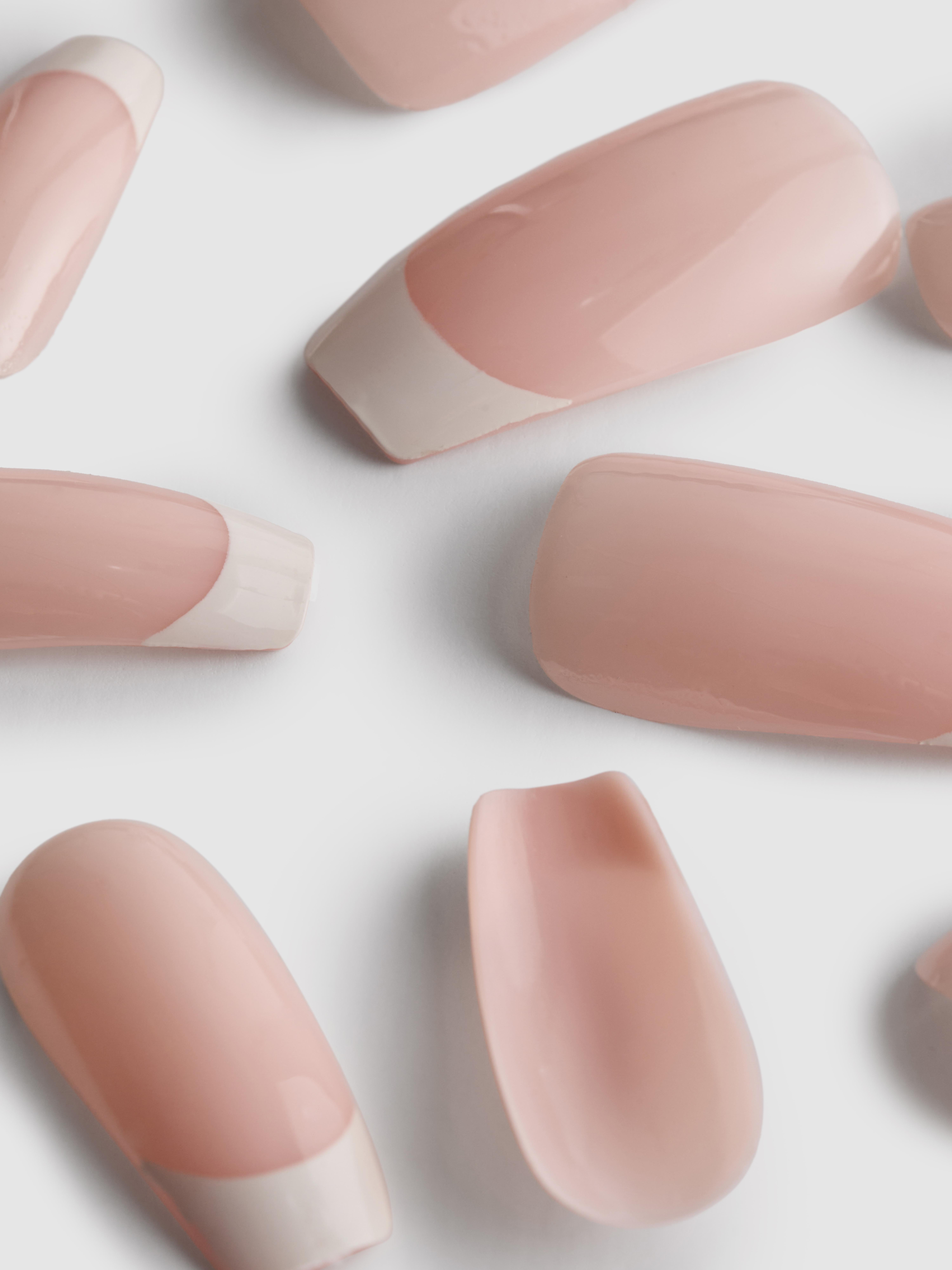 PS... French Tip Coffin Gloss False Nails