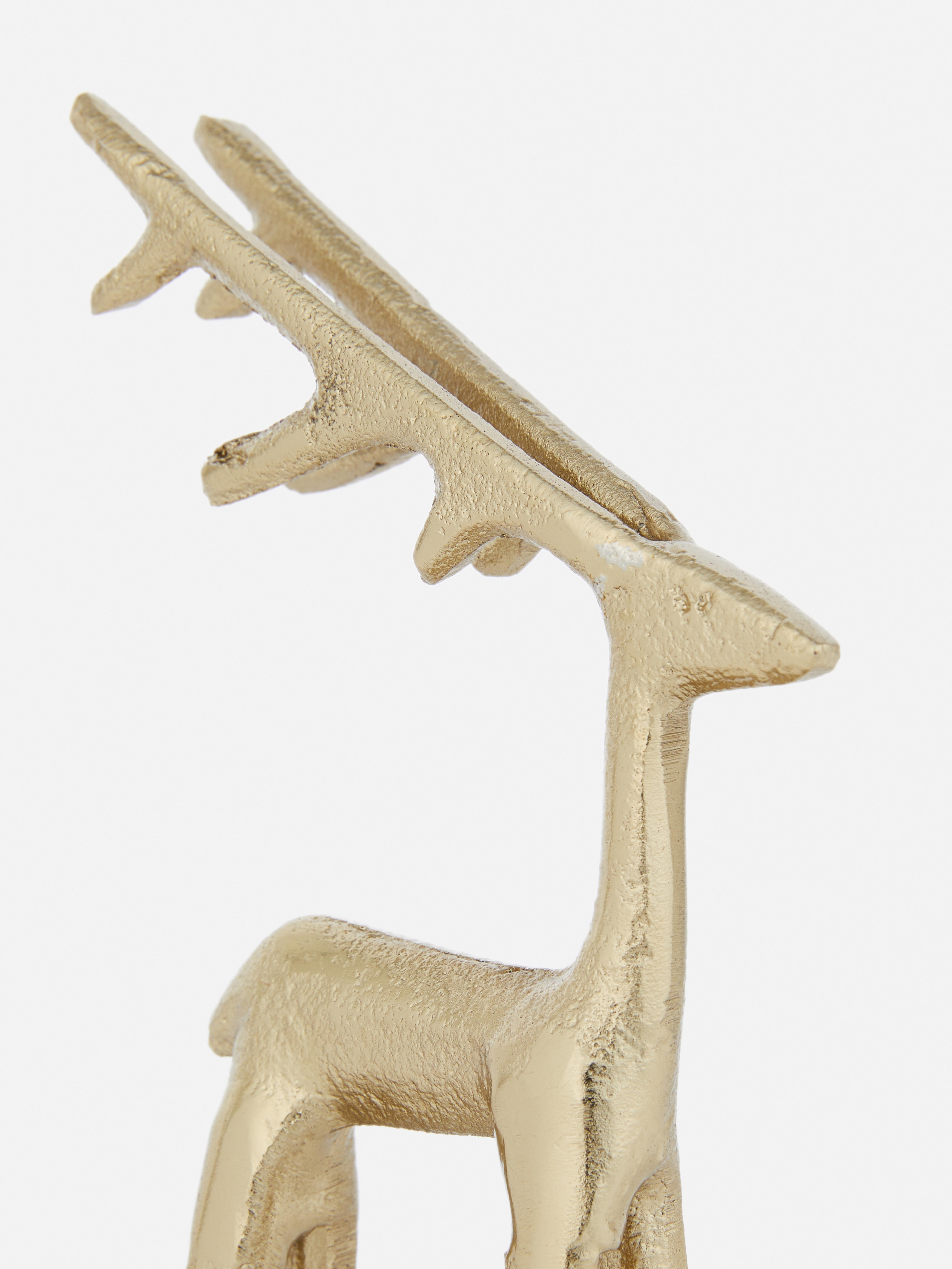 Adorno navideño metálico en forma de reno