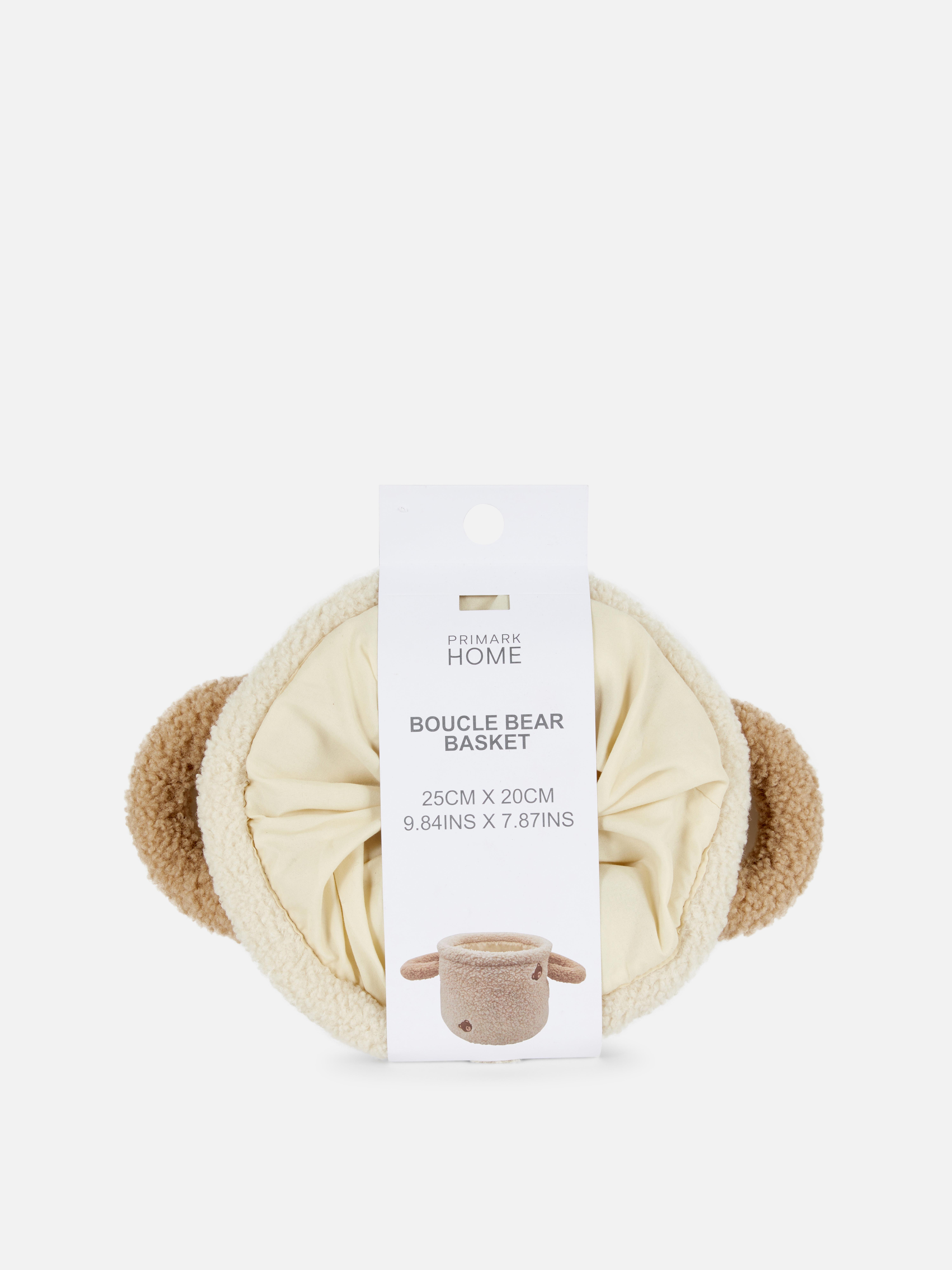 Teddy Bear Boucle Storage Basket