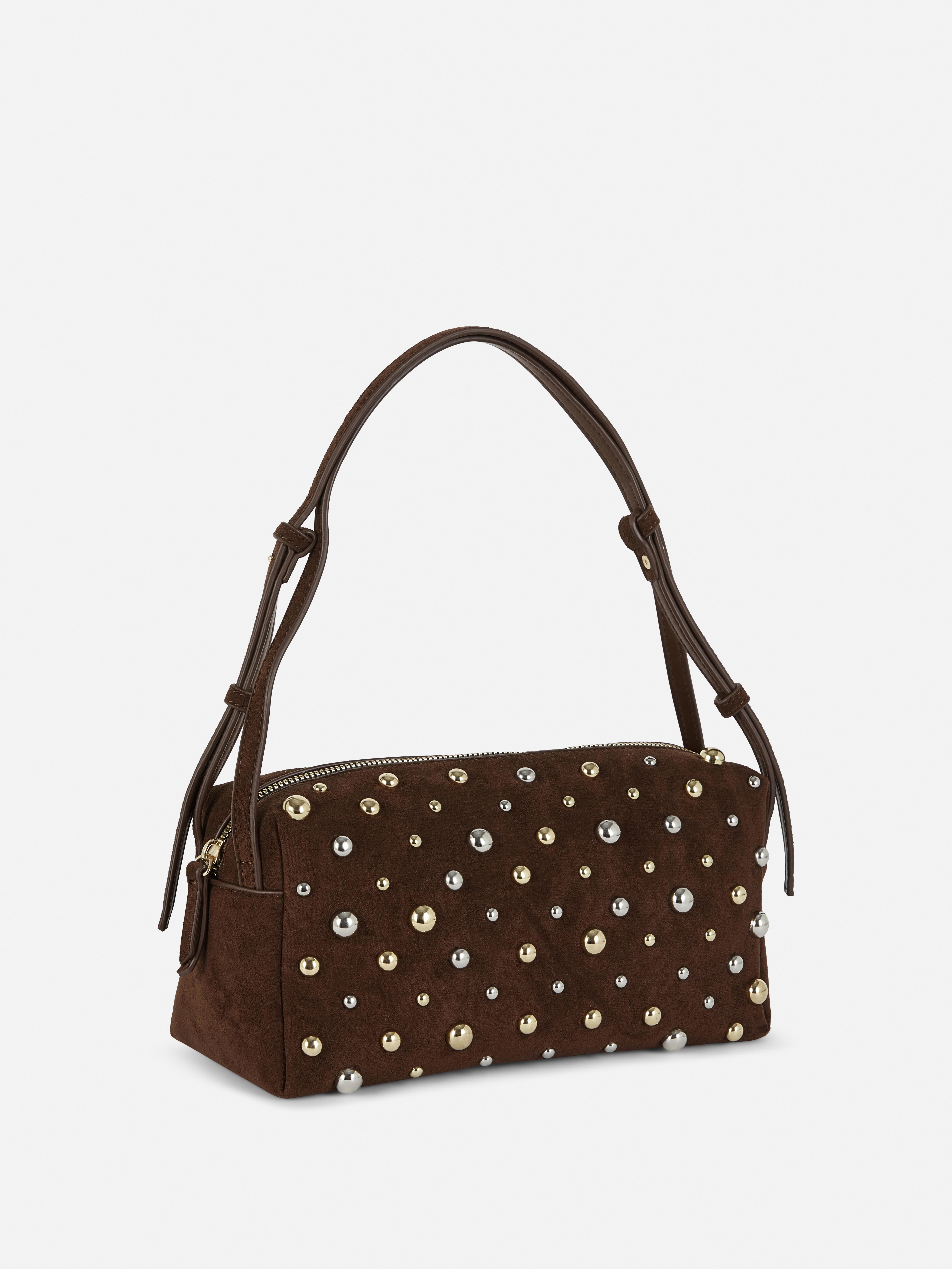 Rechteckige Schultertasche mit Nieten