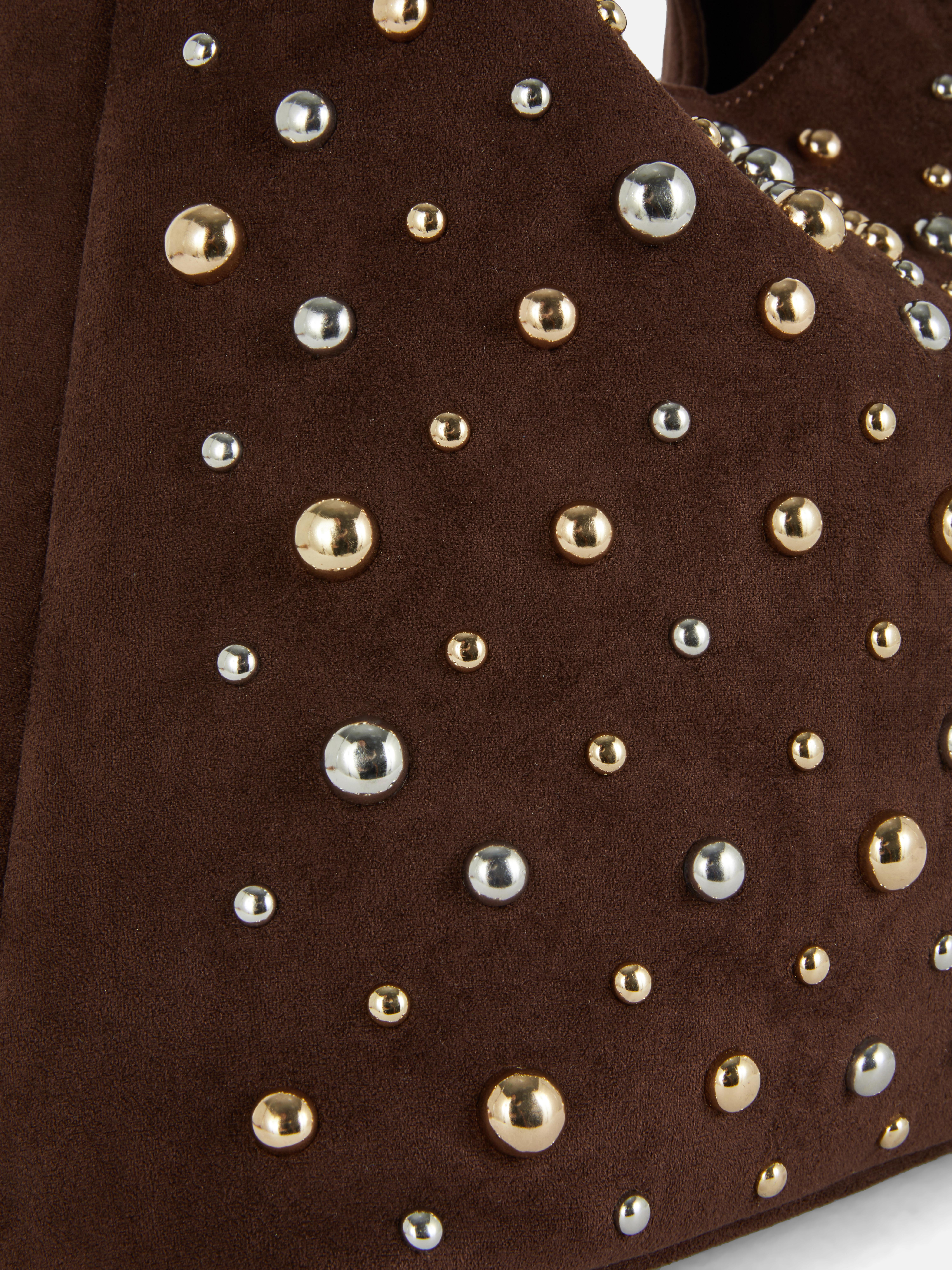 Mixed Metal Studded Tote