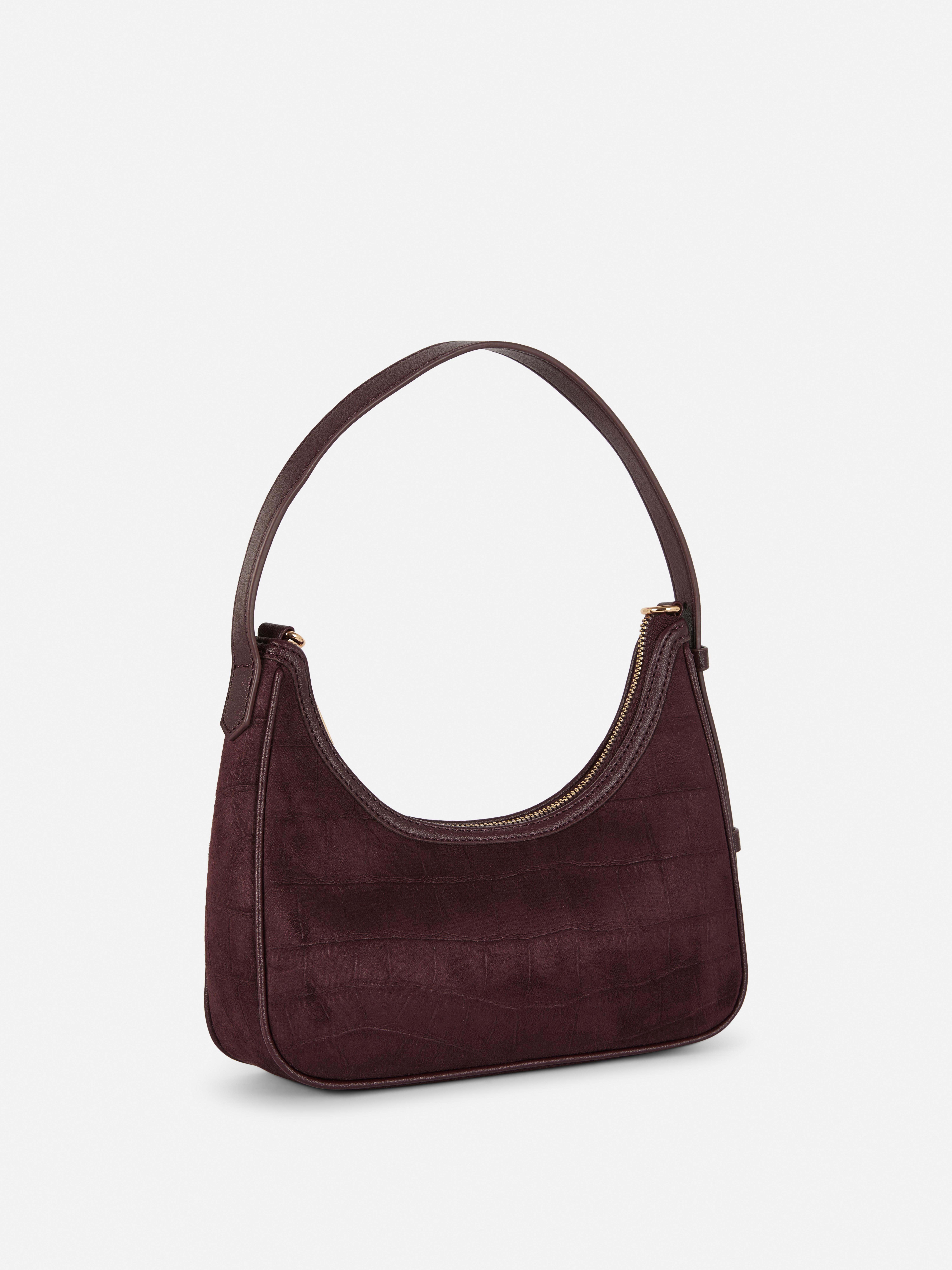 Curved Croc Shoulder Bag