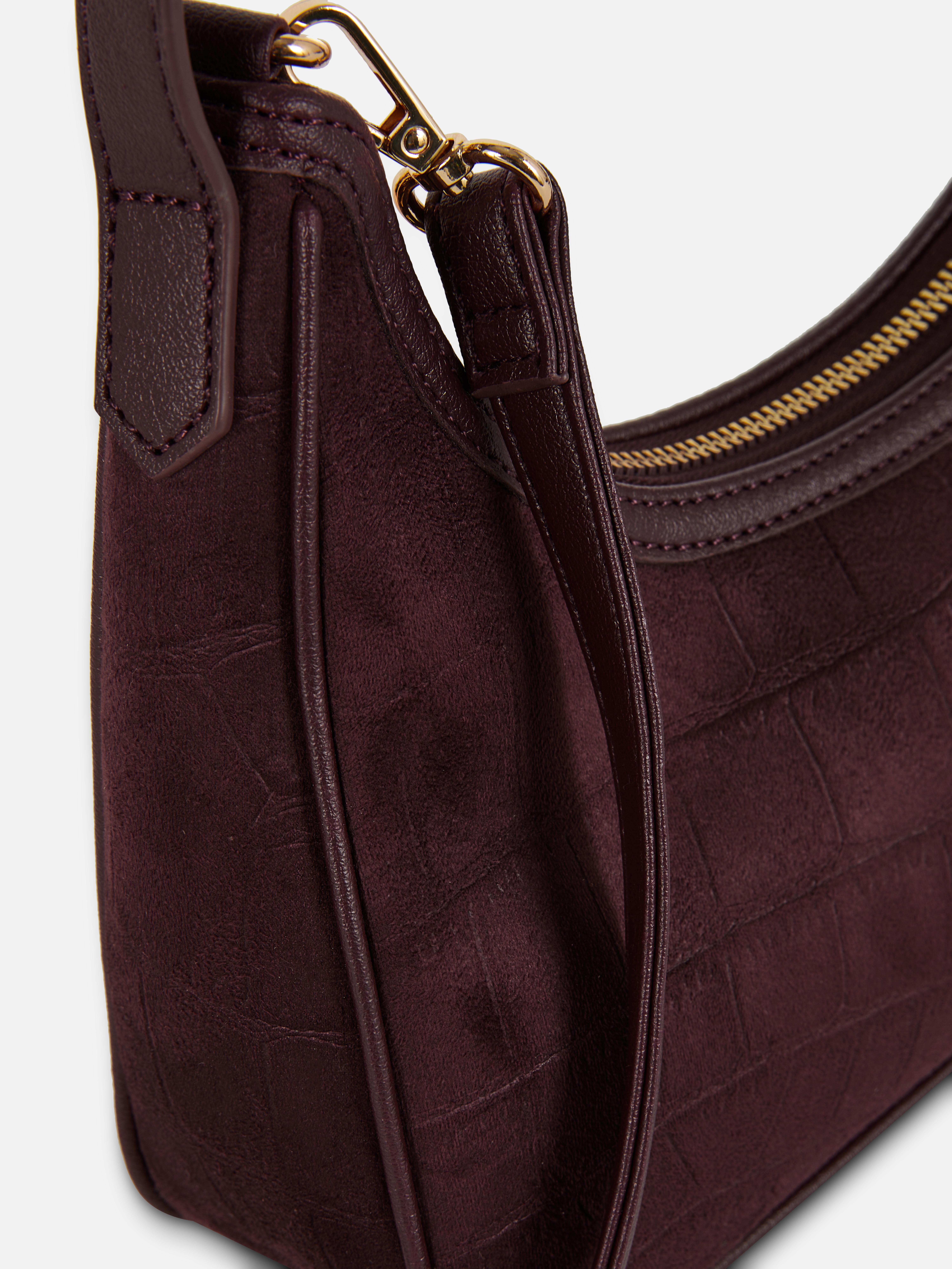 Curved Croc Shoulder Bag