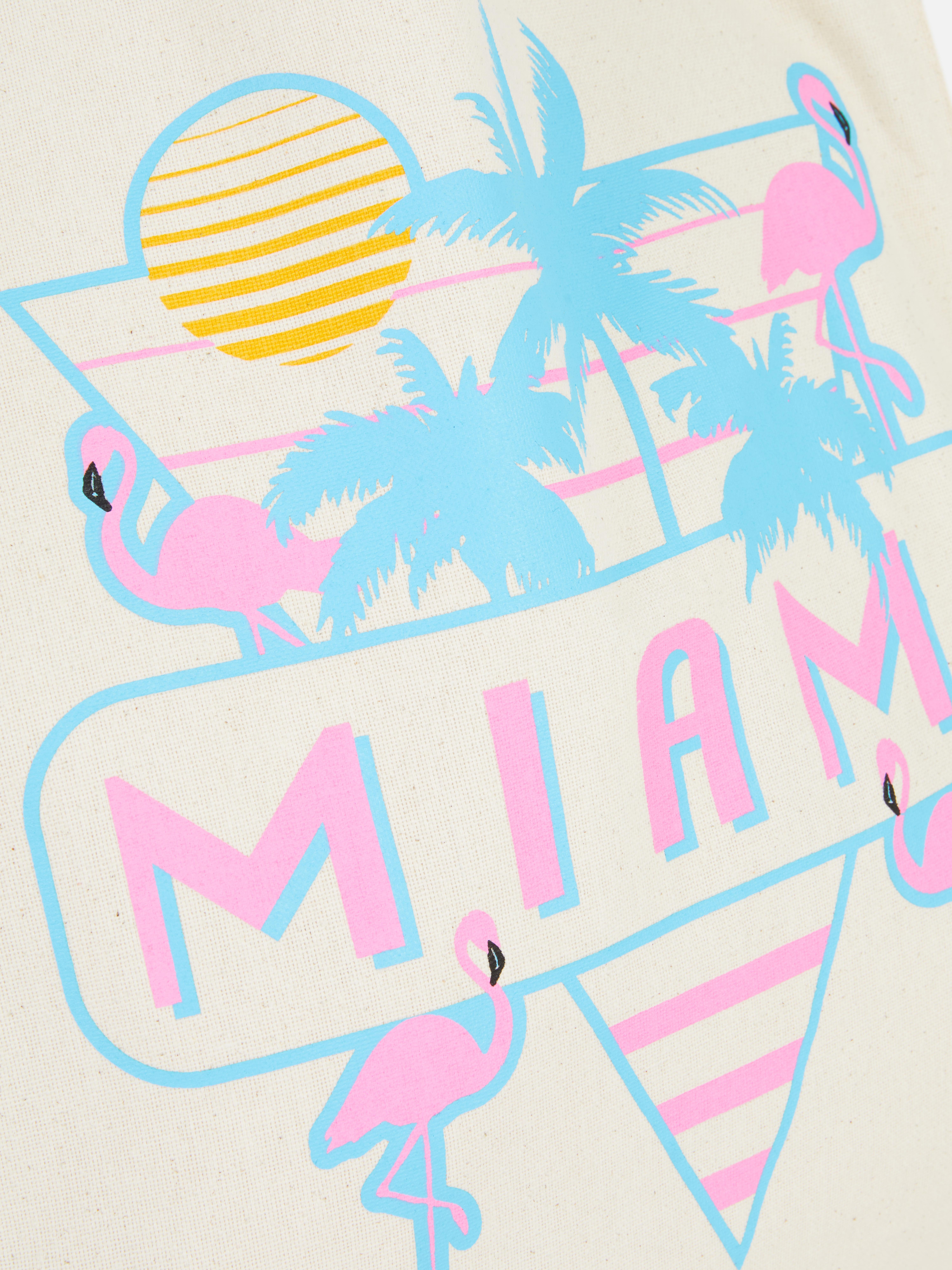 Women's Pink Cotton City Graphic Tote Bag