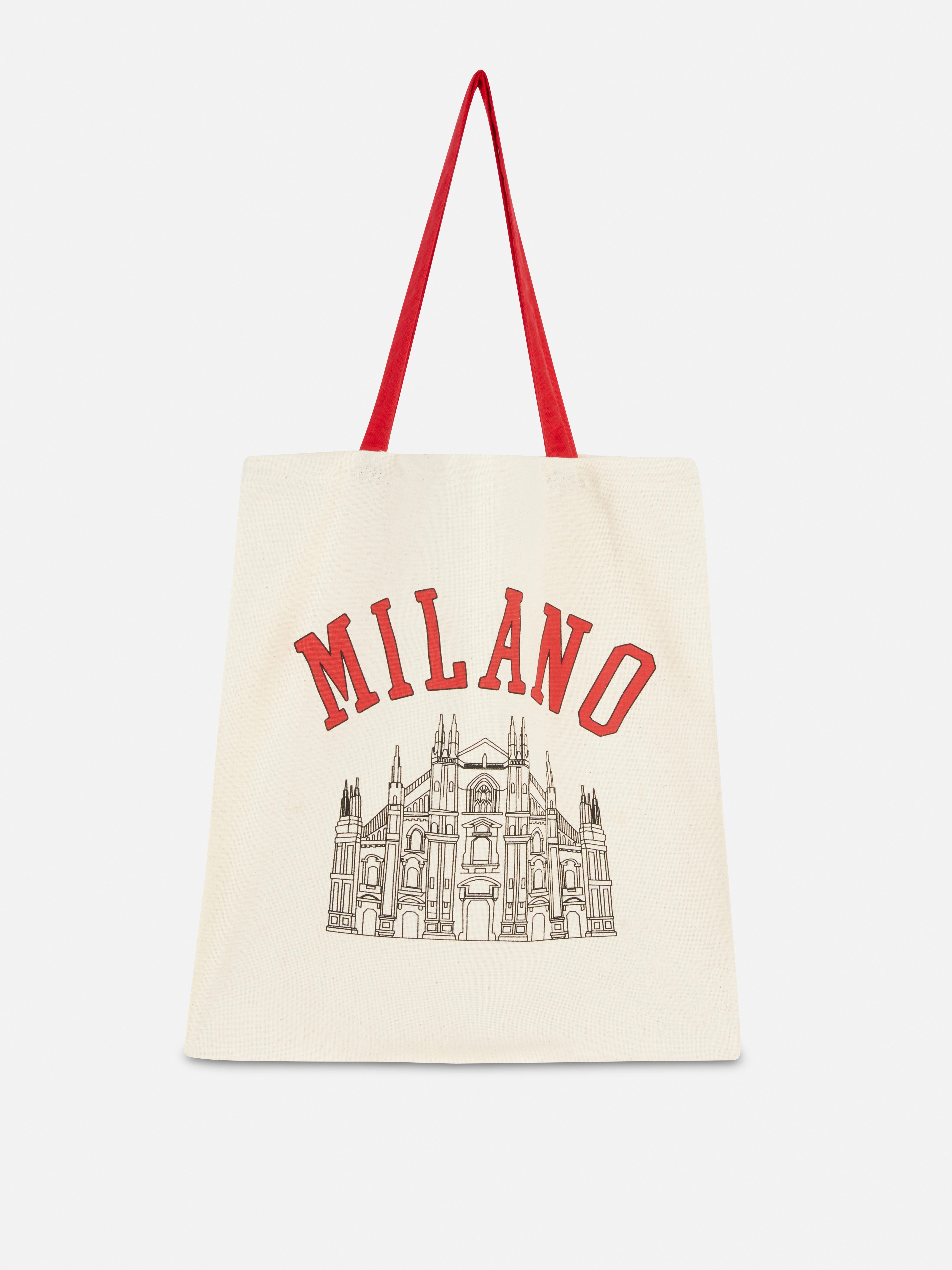 Borsa tote in cotone grafica città