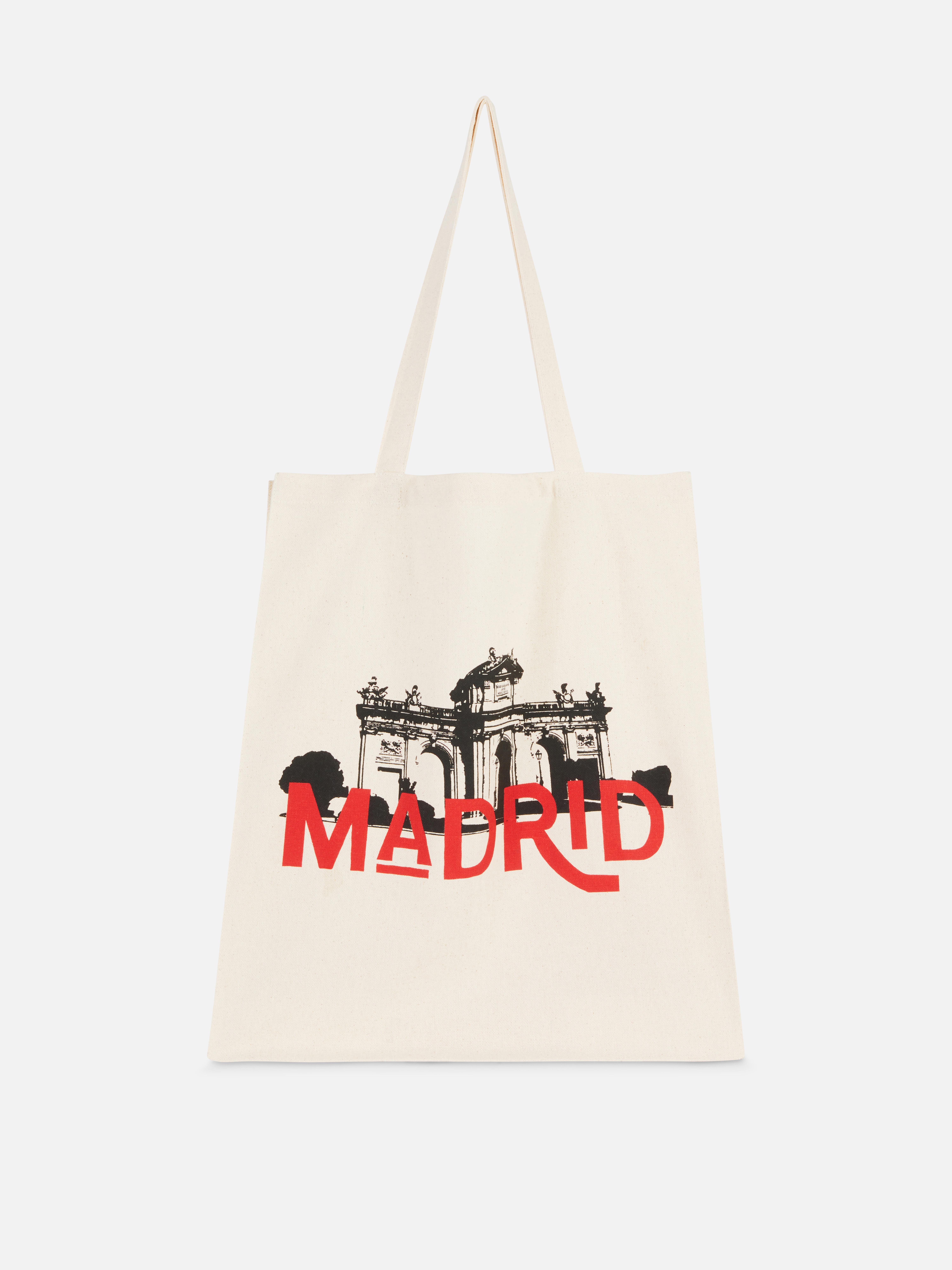 Bolso tote gráfico de algodón con diseño urbano